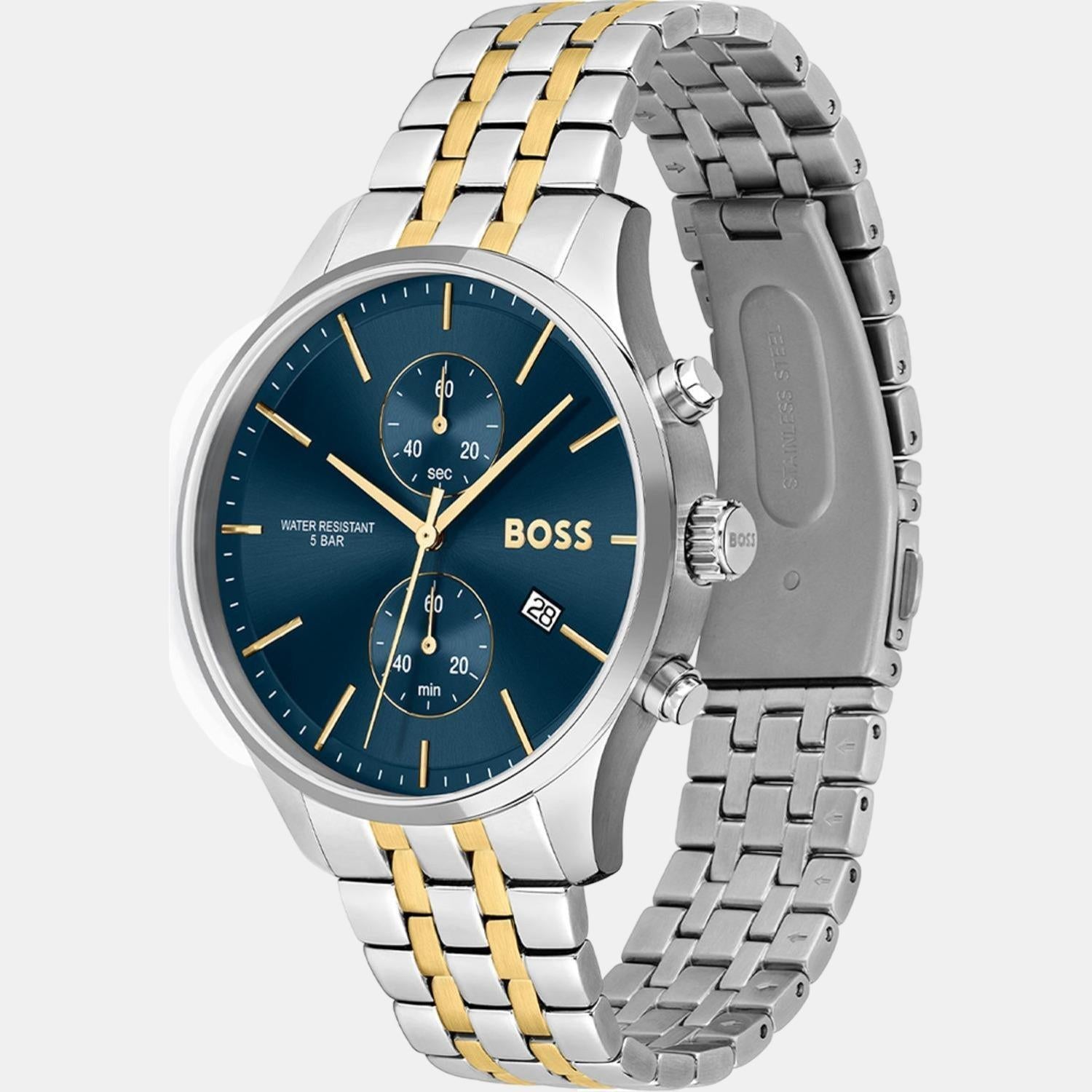 Boss Associate Men Quartz Blue Dial Chronograph Stainless Steel Watch 1513976 - view 2