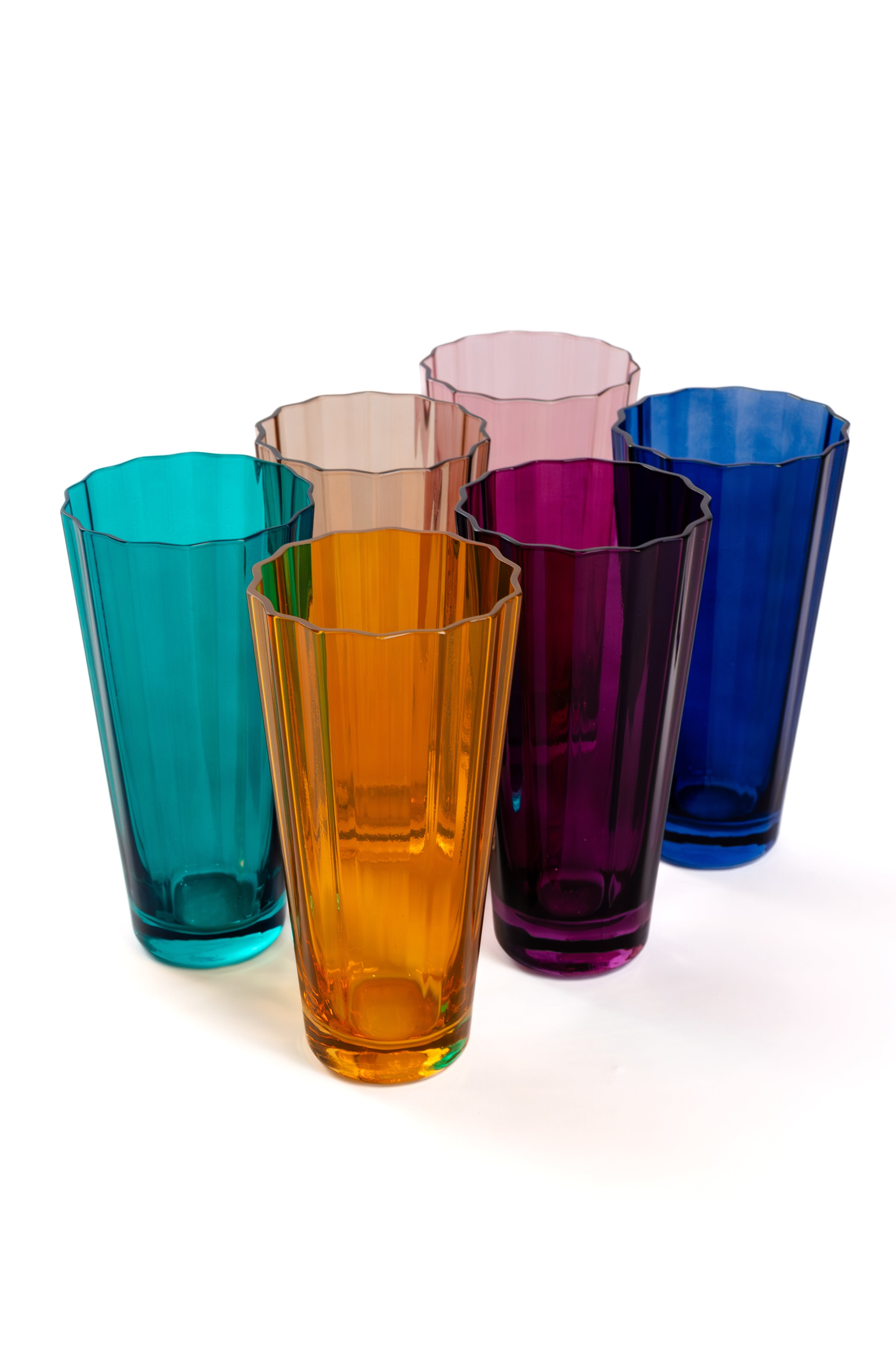 Estelle Colored Glass Estelle Colored Sunday High Balls - Set of 6 {Fall Mixed Set} - view 2