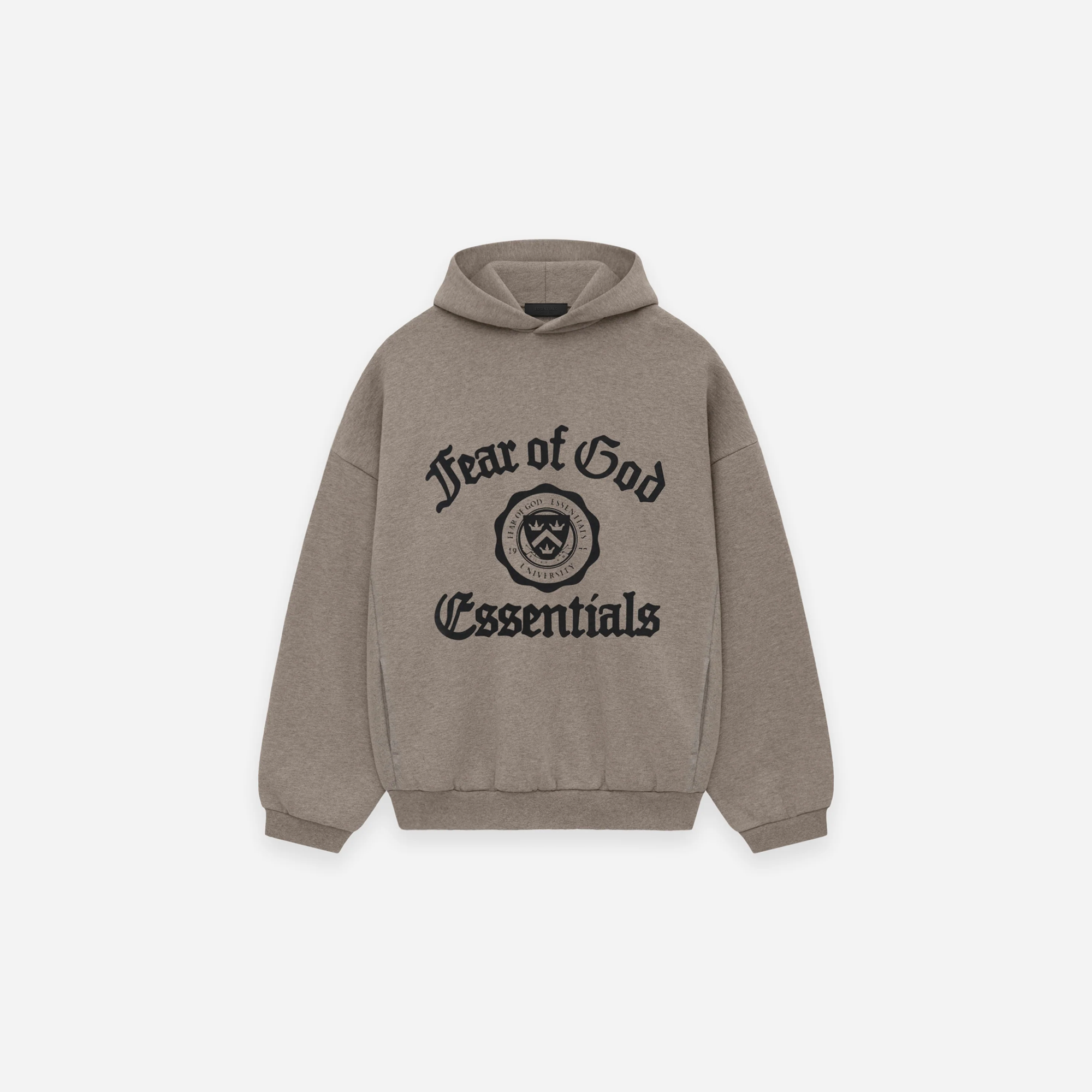 Fear Of God Essentials SS25 Heavy Fleece Vintage Shrunken Hoodie Heather Grey