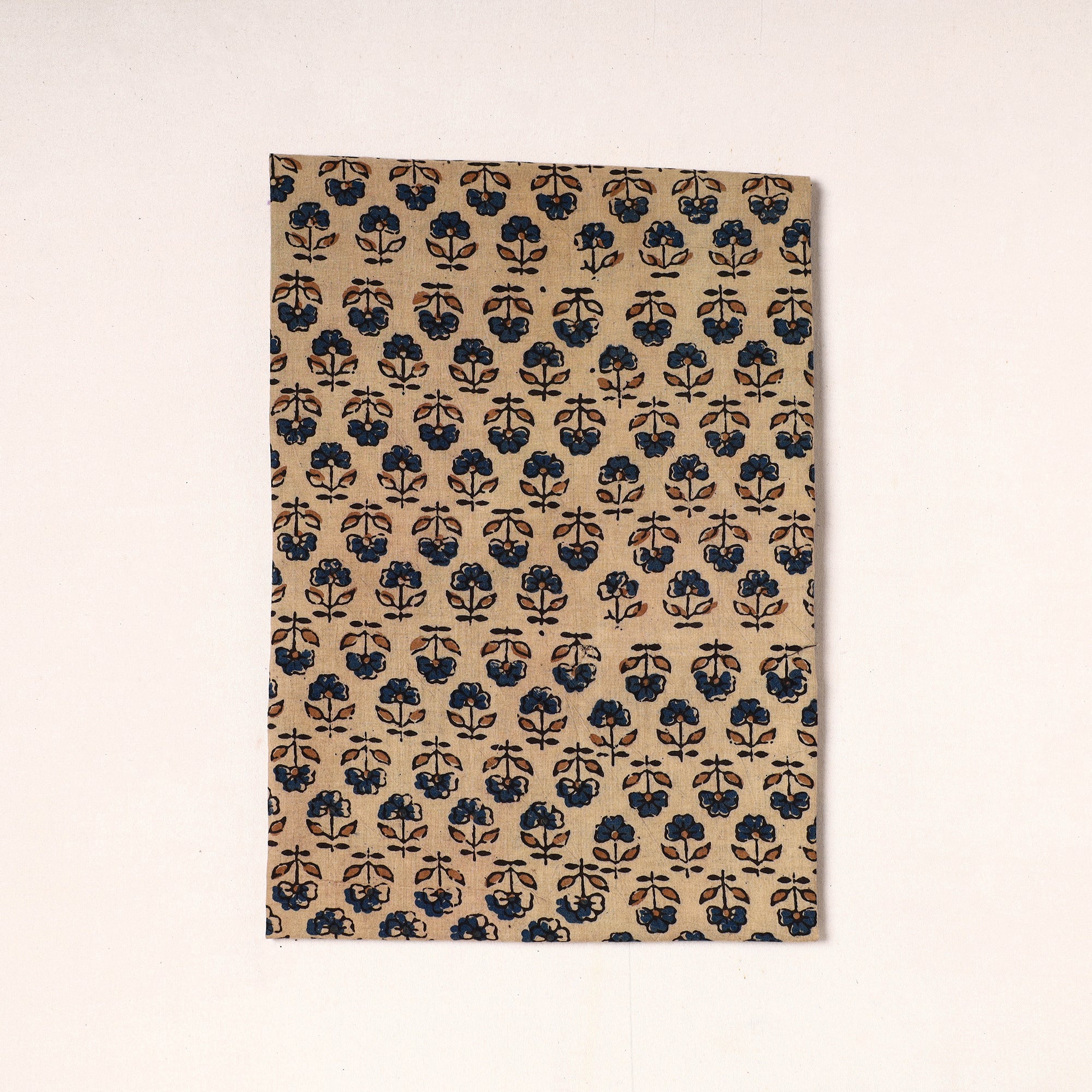 KACHCHH JI CHHAAP Beige - Ajrakh Block Printed Cotton Precut Fabric (0.8 meter) 35