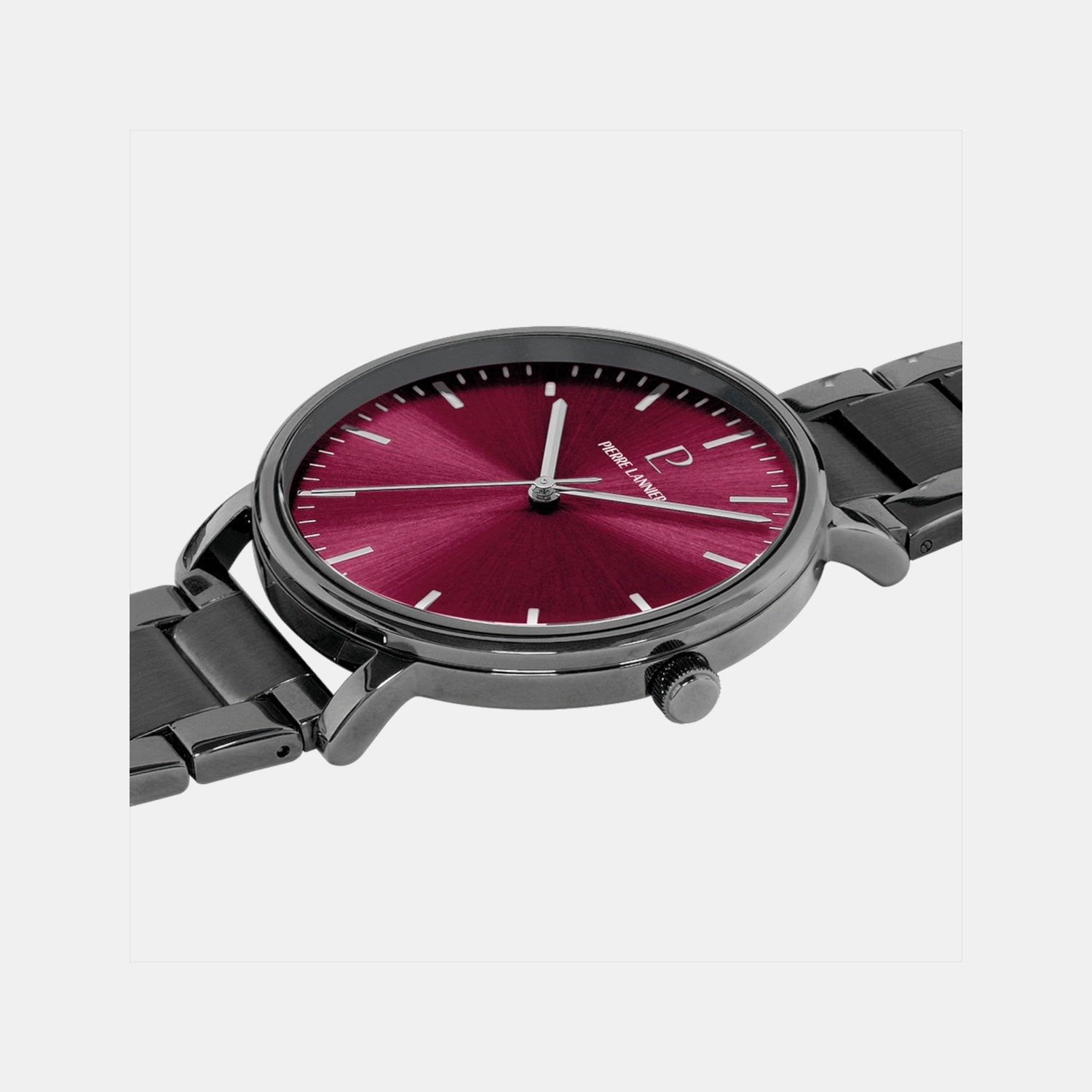 Pierre Lannier Essential Men Quartz Burgundy Dial Analog Stainless Steel Watch 252G459 - view 4