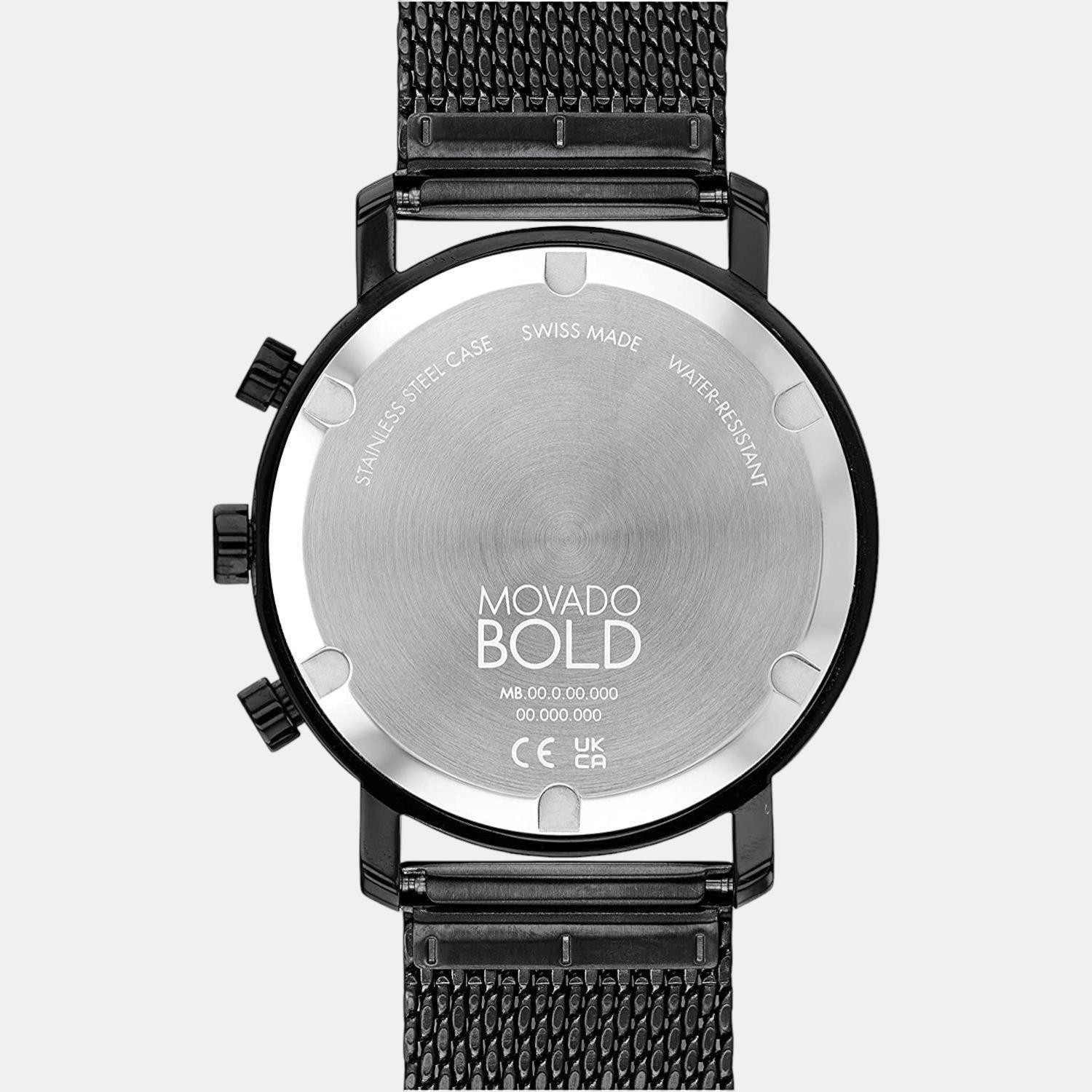 Movado Bold Evolution Men Quartz Black Dial Chronograph Stainless Steel Watch 3600810 - view 3