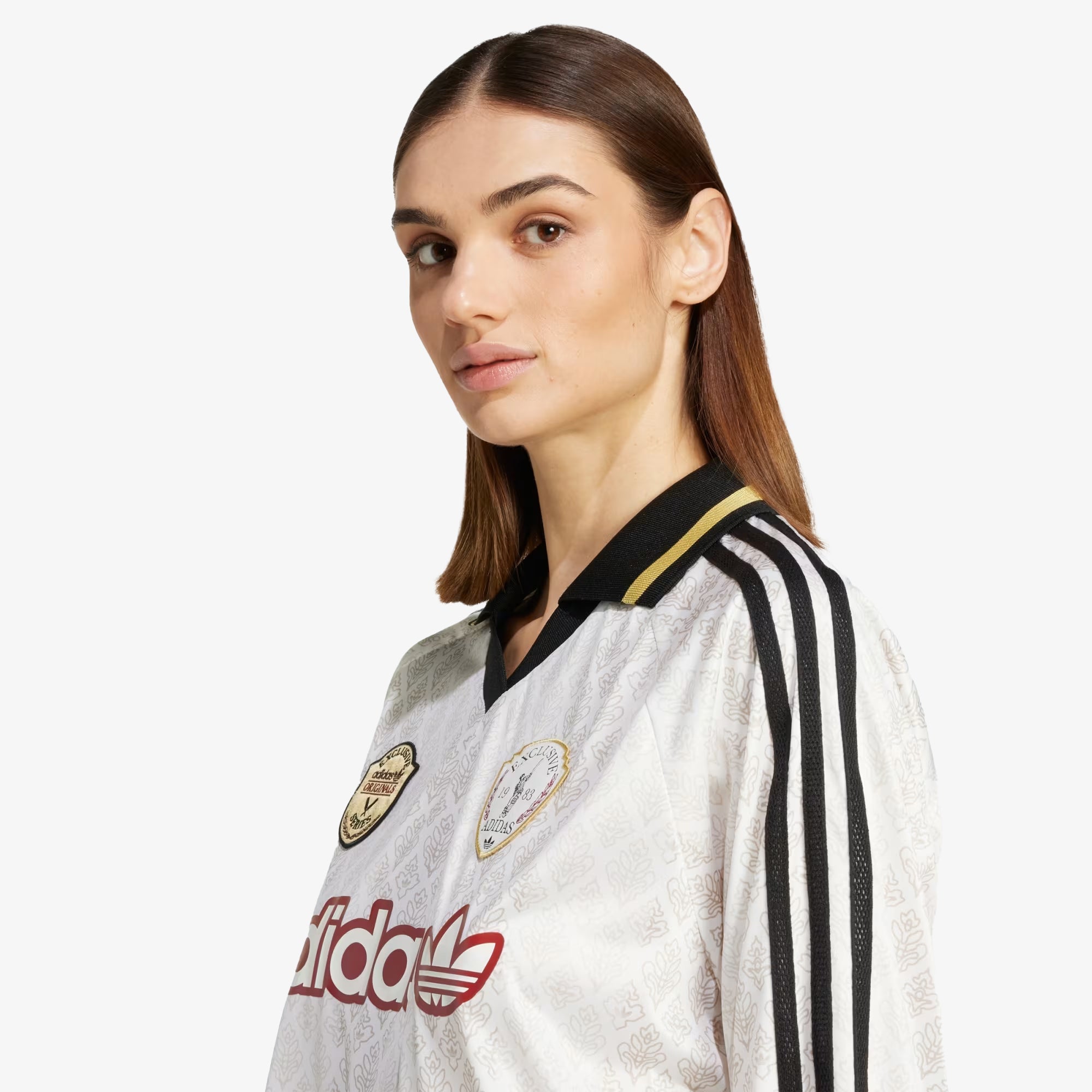 Adidas Originals | RETRO SPORTS CRICKET-INSPIRED LONG SLEEVE JERSEY { OFF WHITE - view 3