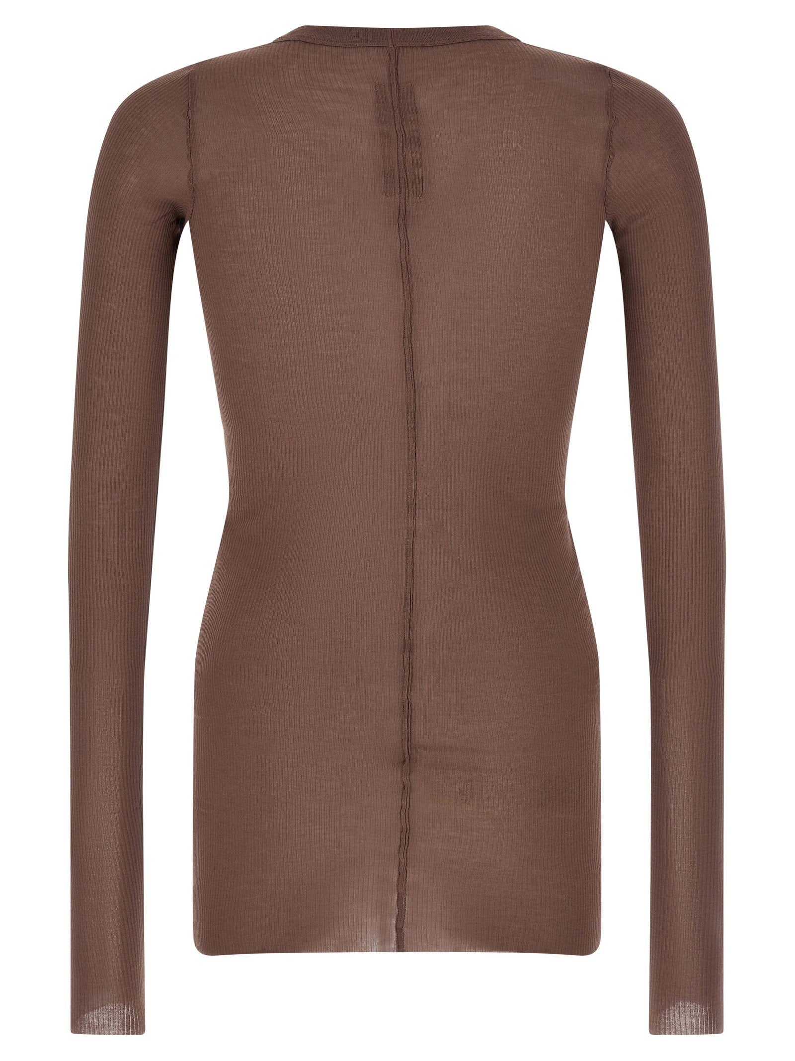 Rick Owens Rib Ls T T-shirt – 88% viscose, 12% silk - view 2