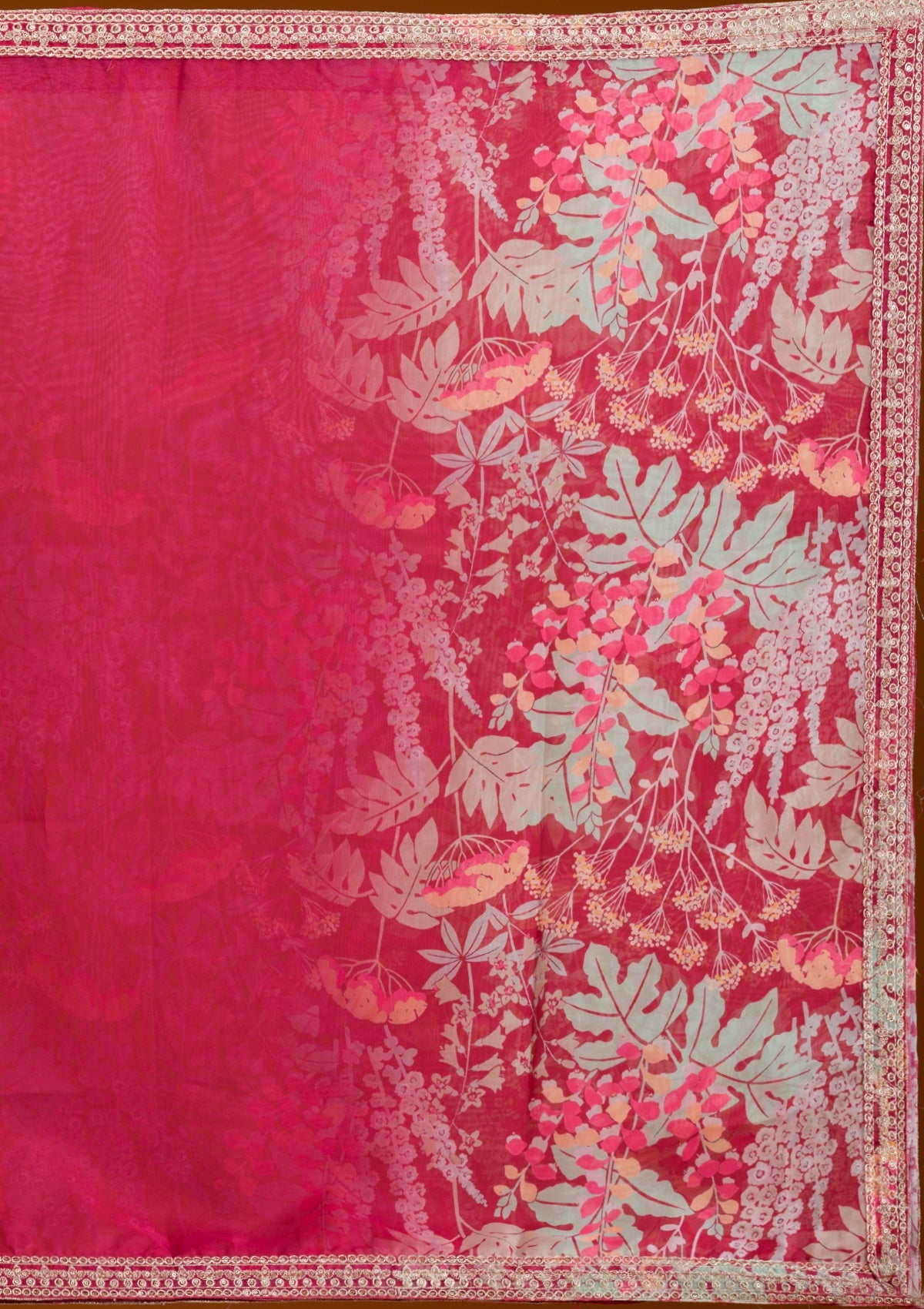 Koskii Maroon Printed Georgette Readymade Lehenga - view 8
