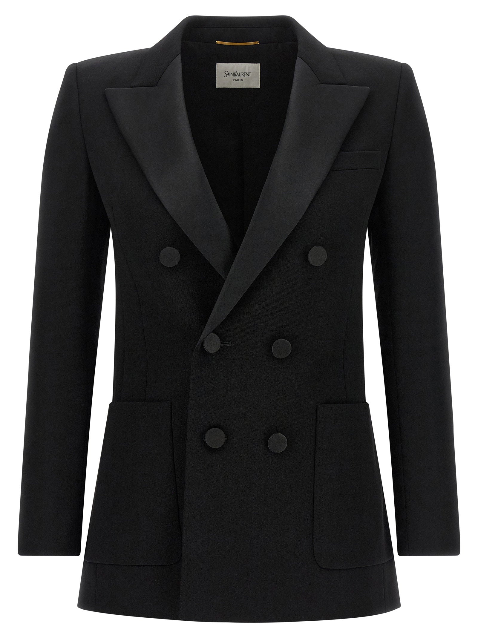 Saint Laurent Satin Lapel Blazer – 100% wool