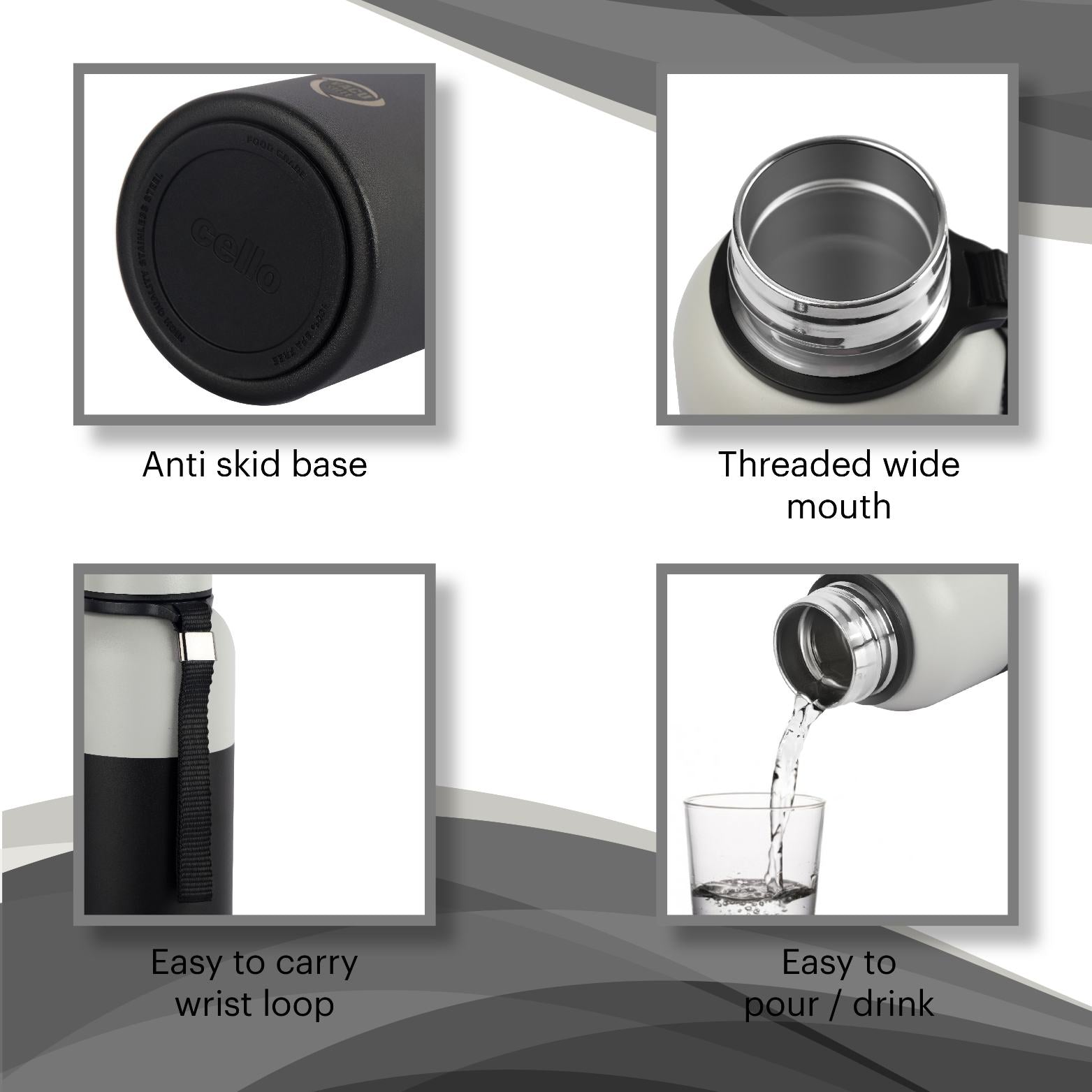 Cello Neo Kent Flask, Vacusteel Water Bottle, 750ml - view 27