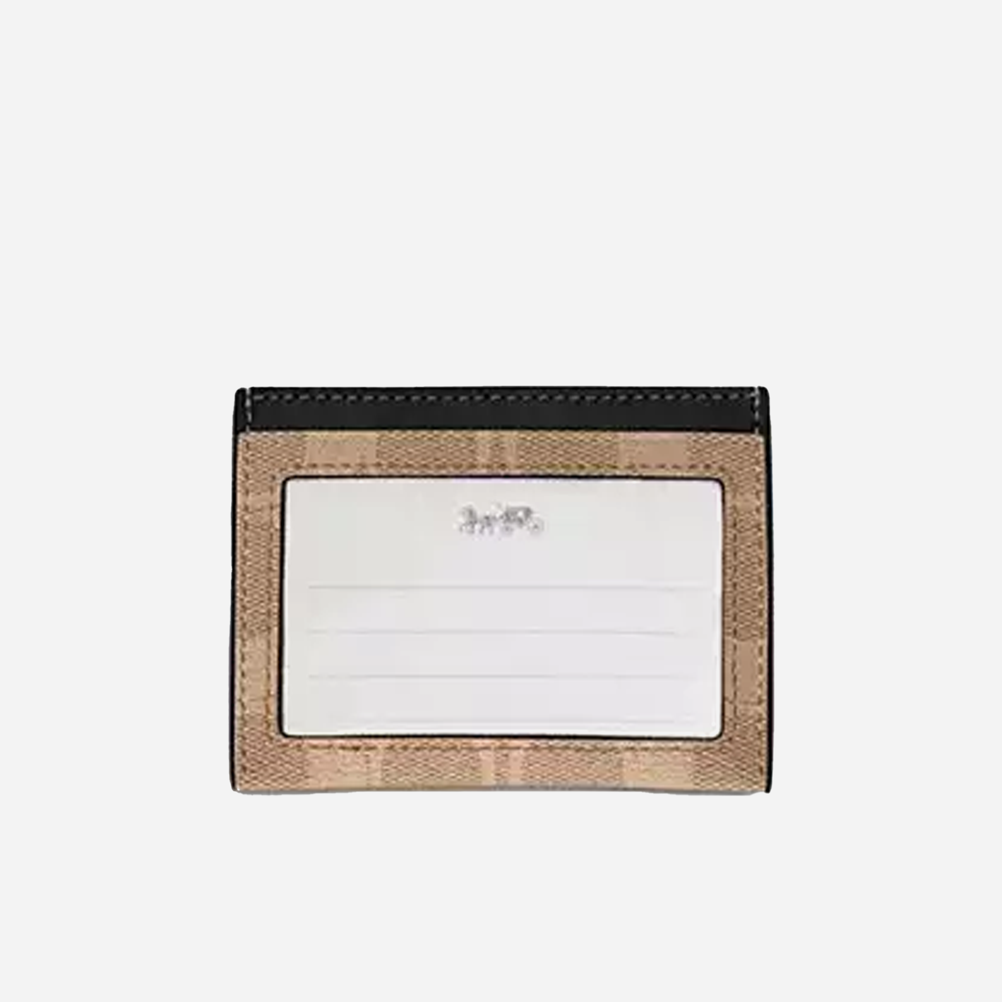 COACH Slim Id Card Case In Signature Canvas Gunmetal/Tan - view 2