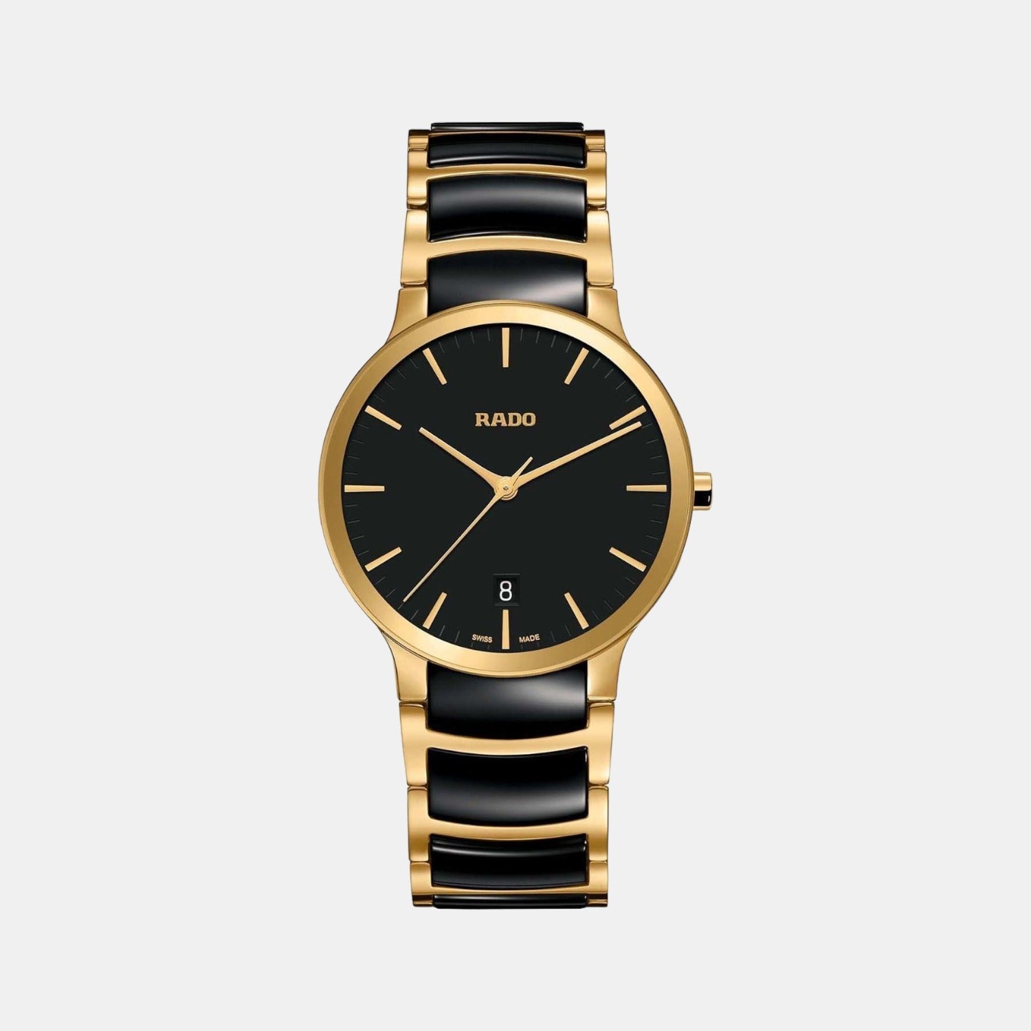 Rado Centrix Unisex Quartz Black Dial Analog Stainless Steel Watch R30527172