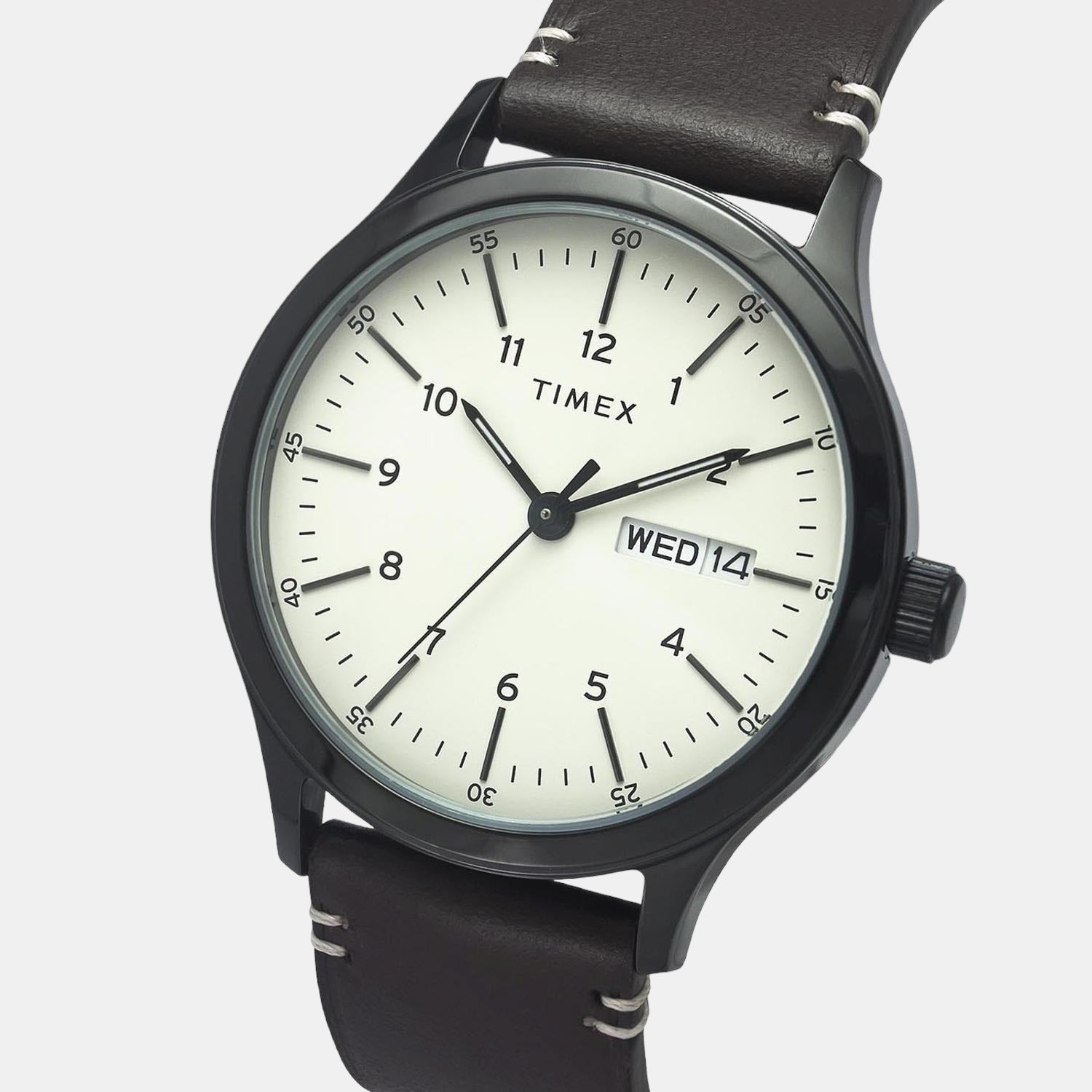 Timex Fashion Men Quartz Beige Dial Analog Leather Watch TWEG19702 - view 4