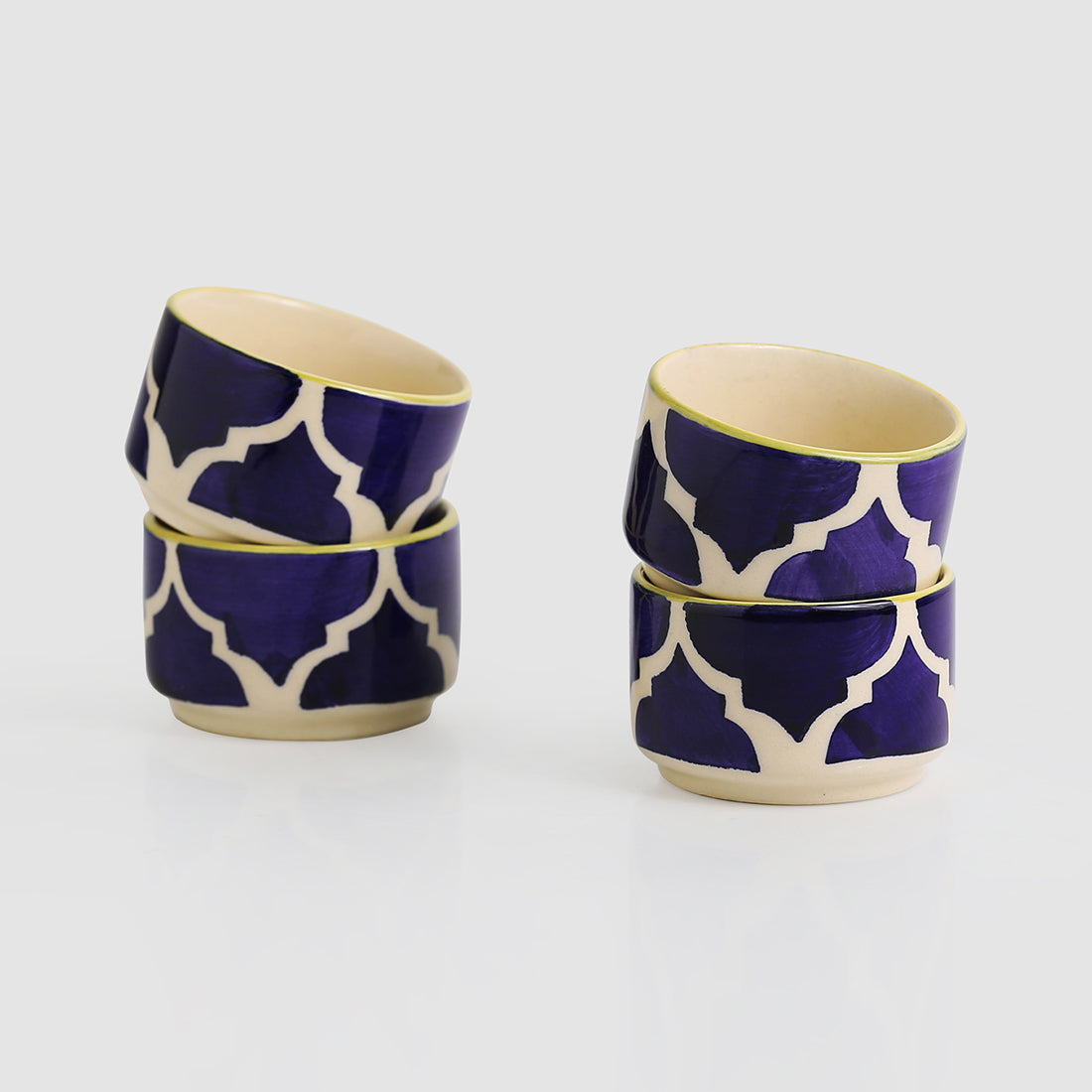 EXCLUSIVELANE 'Four dips of Morocco' Handpainted Chutney & Pickle Bowls In Ceramic (Set Of 4) - view 2