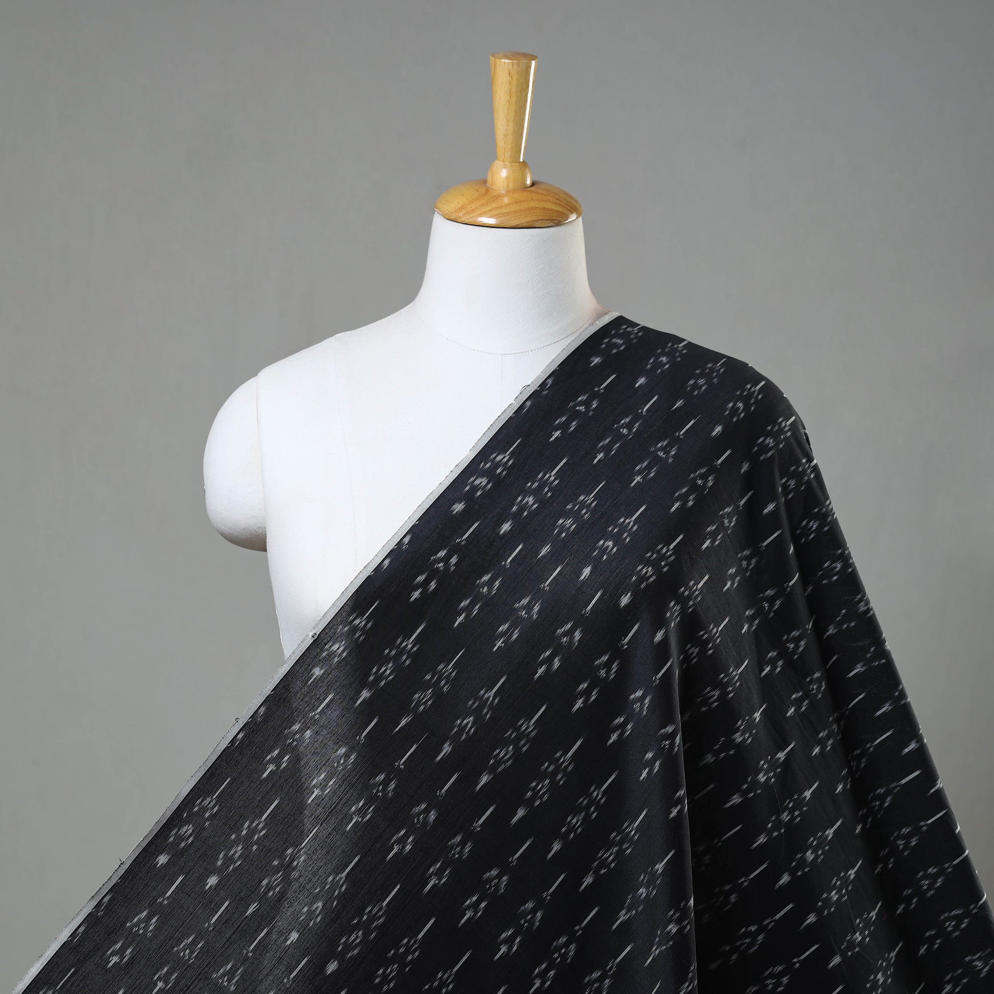SOUTH KARGHA Black - Mercerised Cotton Pochampally Ikat Fabric 16