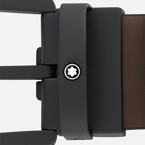 Montblanc Mont Blanc, Horseshoe buckle brown 35 mm leather belt - view 3