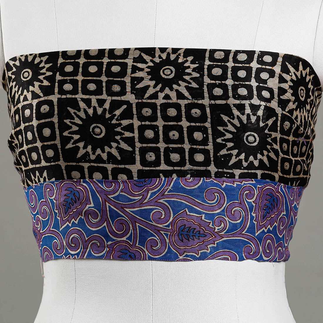 NOORI BAZAR Black - Batik Printed Chanderi Silk Blouse Piece - view 2