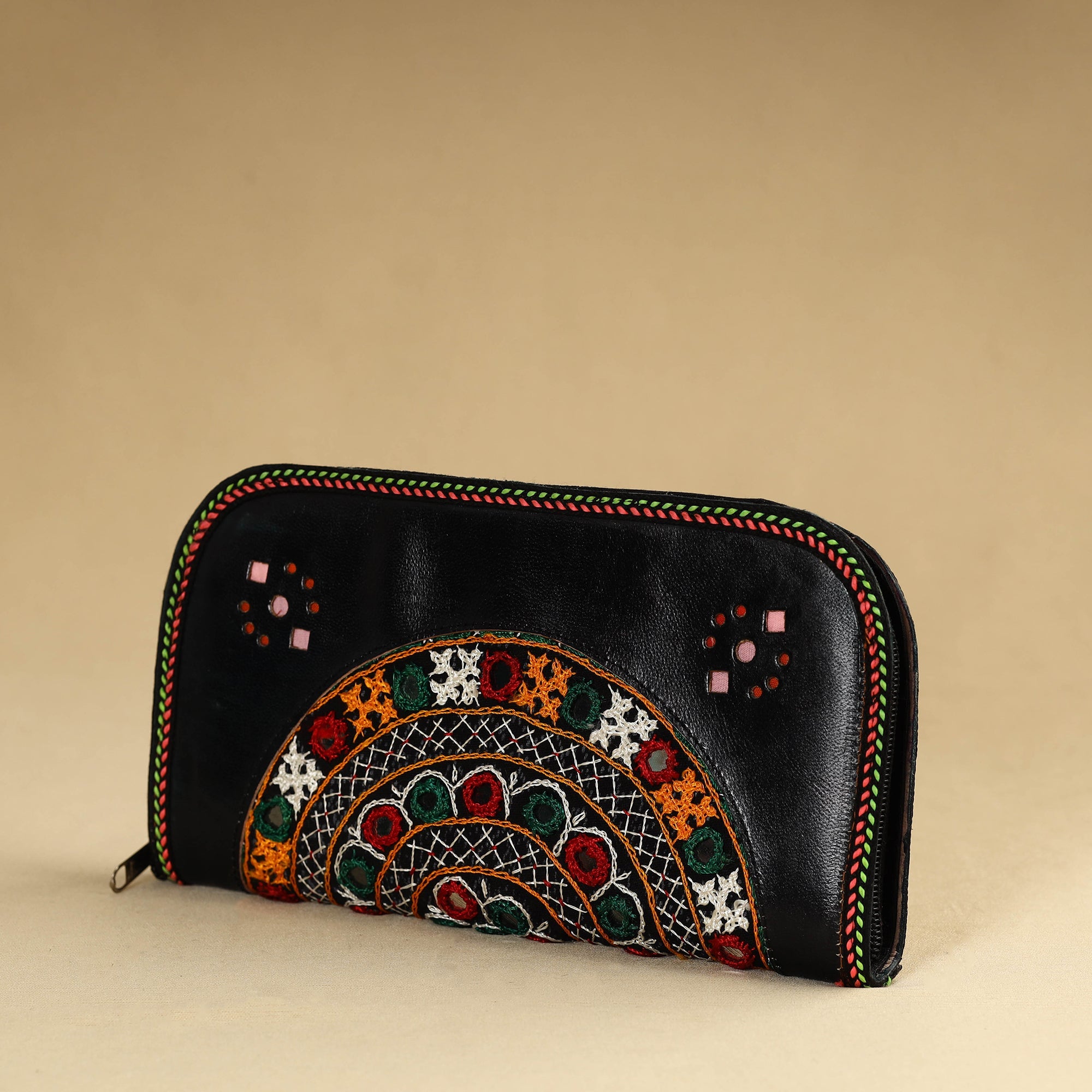 ANCHAL BIJLANI PATHUBHAI Black - Kutch Embroidery Cotton Handmade Leather Wallet 26 - view 2