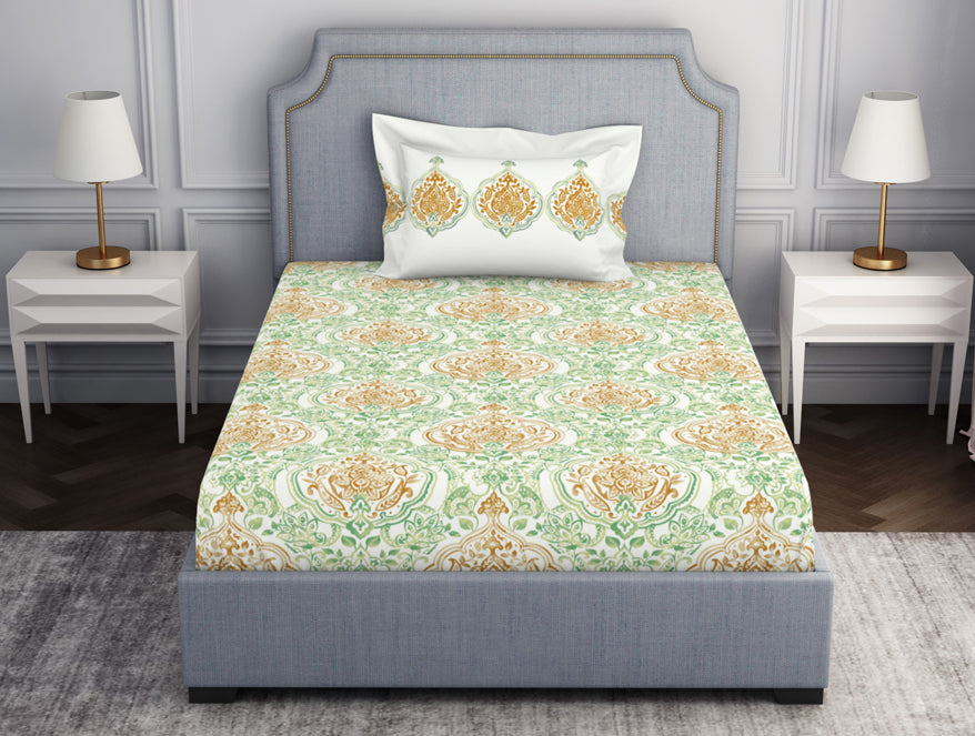 Spaces India Ornamenta Ornate 100% Cotton Single Bedsheet - Essentials by Spaces