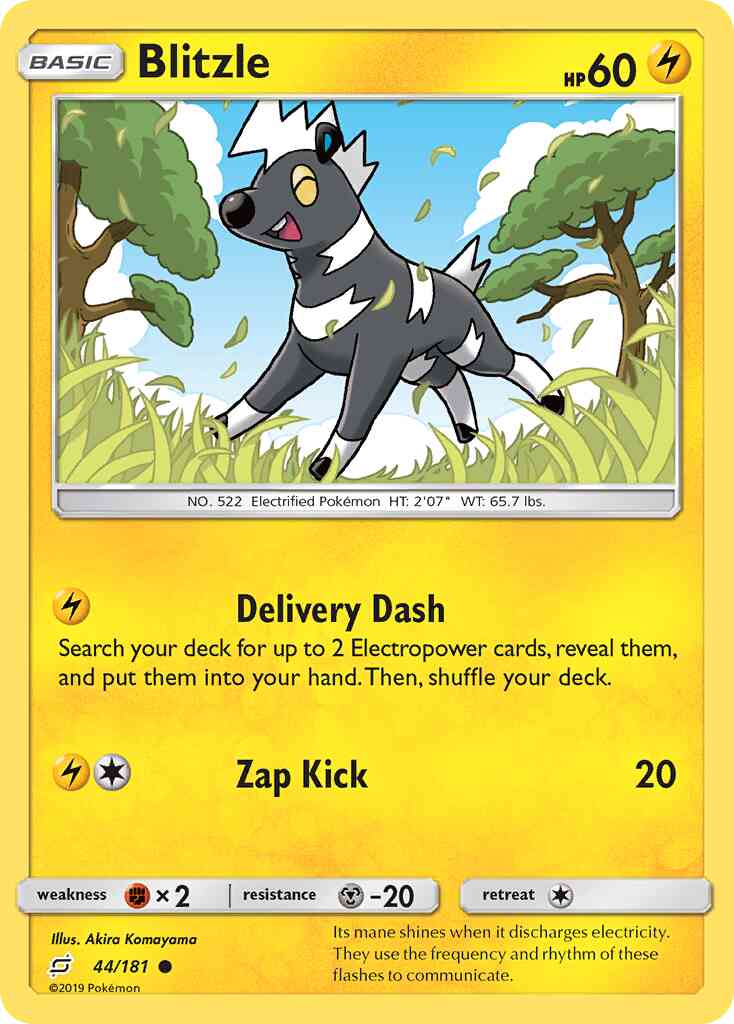 Common sm9-44 reverse – Pokémon Blitzle - 44/181 - Common [sm9-44] [Reverse Holo]