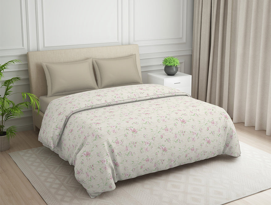 Spaces India Gloral Pink Polycotton Quilt Double Harmony - By Welspun - view 2