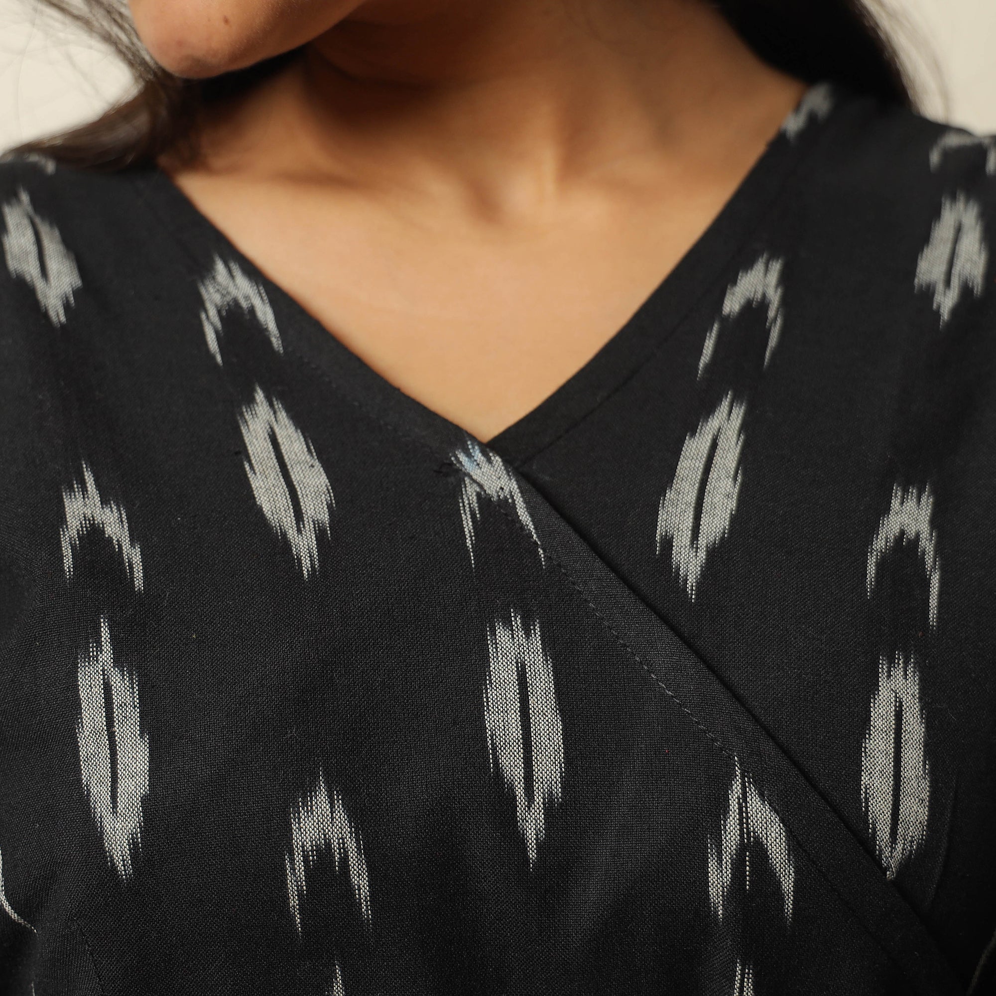 ITOKRI CASUALS Black - Pochampally Ikat Weave Cotton Dress with Belt 22 - view 5