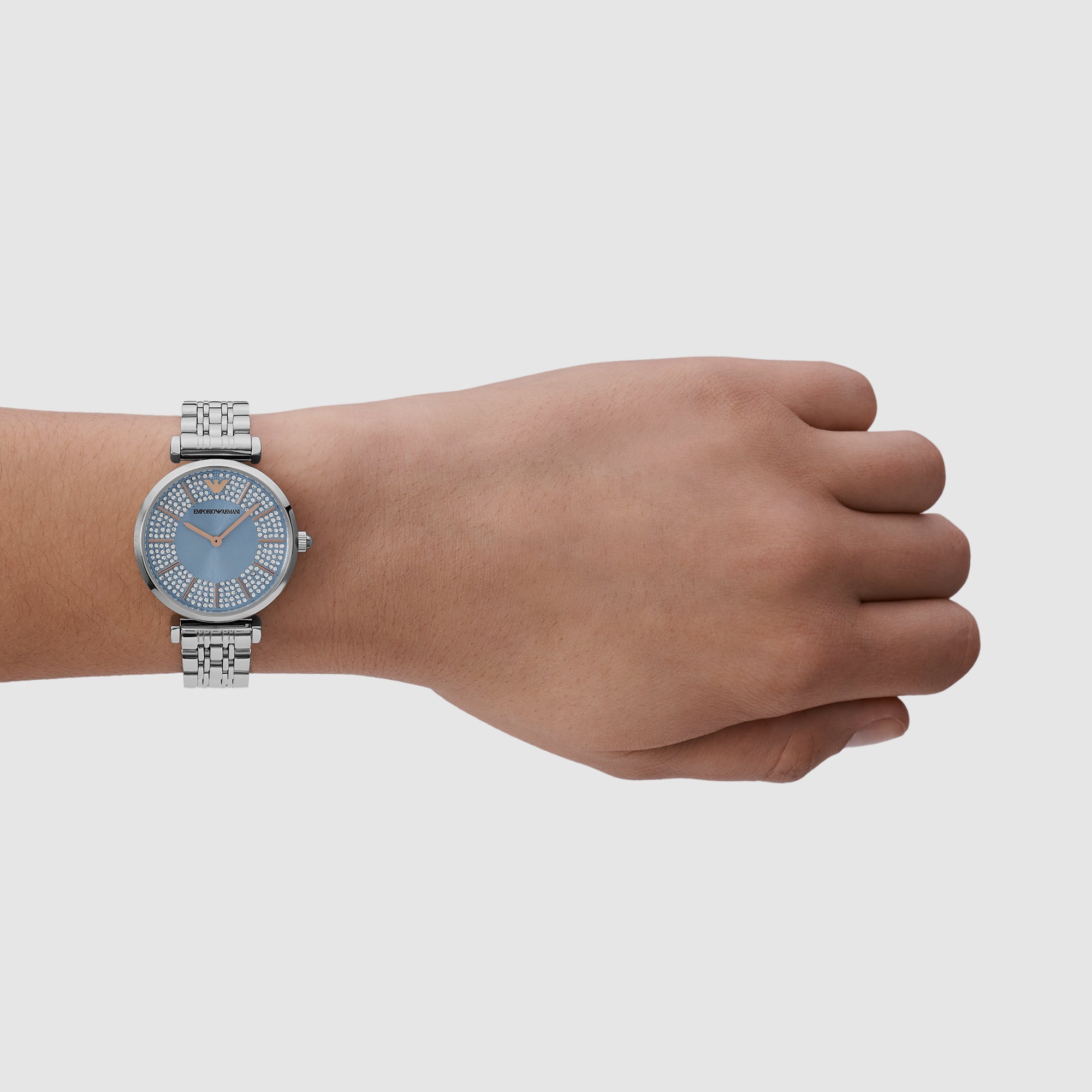 Emporio Armani Gianni T-B Women Quartz Blue Dial Analog Stainless Steel Watch AR11594 - view 4