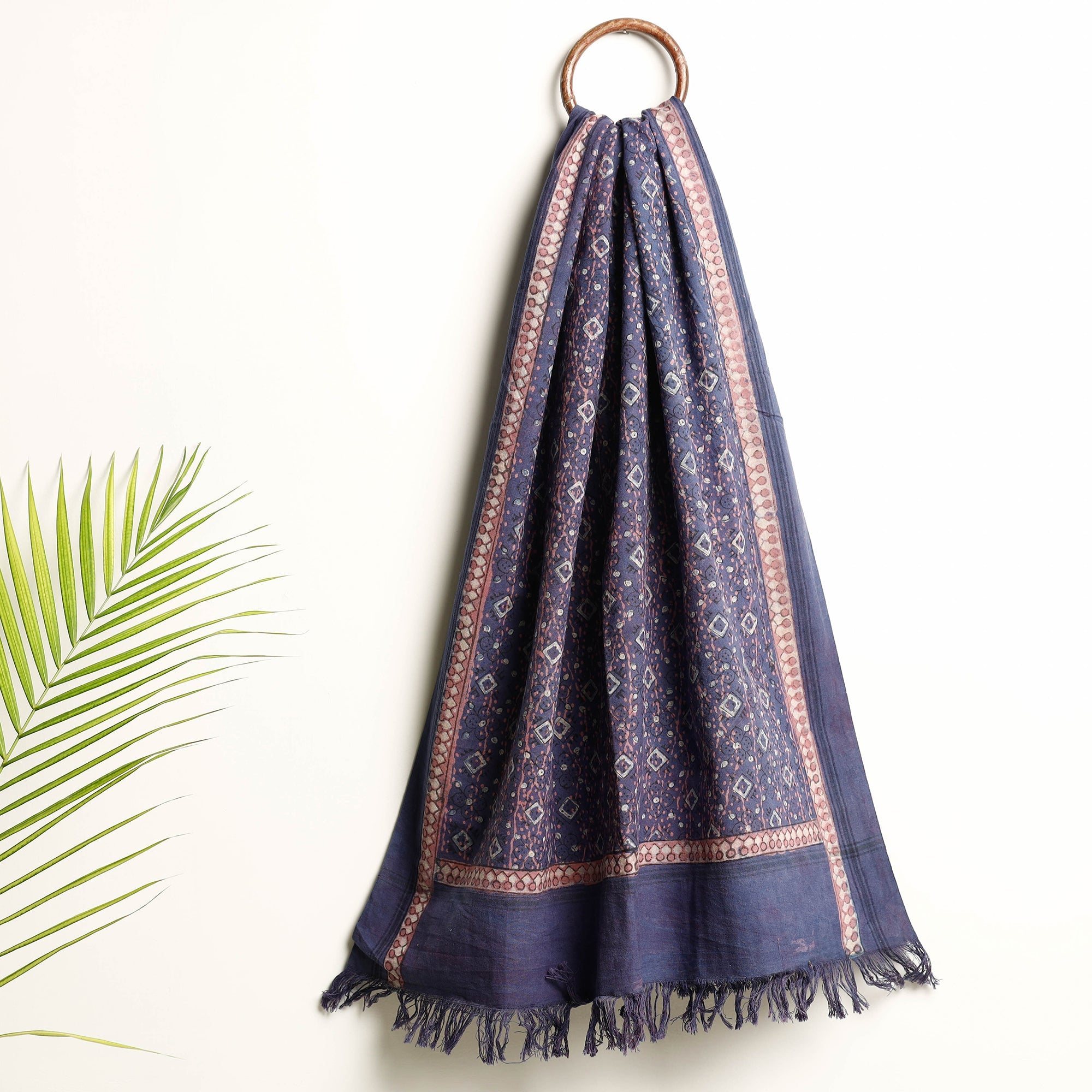 HAVELI CHRONICLES Blue - Akola Block Printed Pure Handloom Cotton Towel