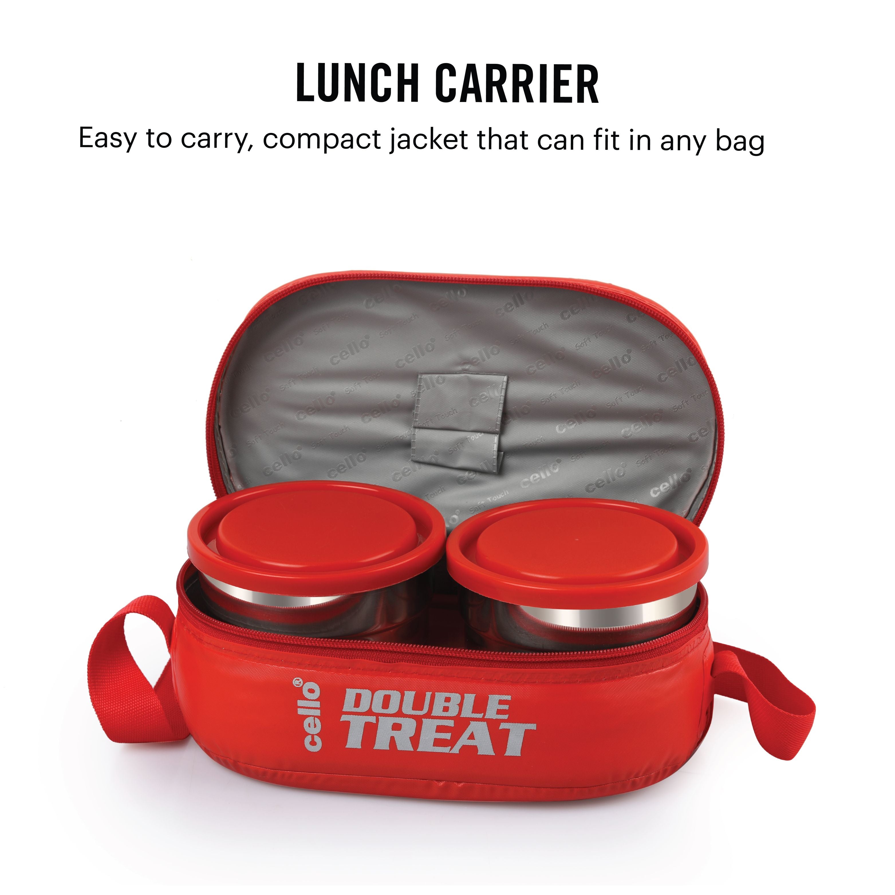 Cello Double Treat Lunch Box with Jacket, Set of 3 - view 4