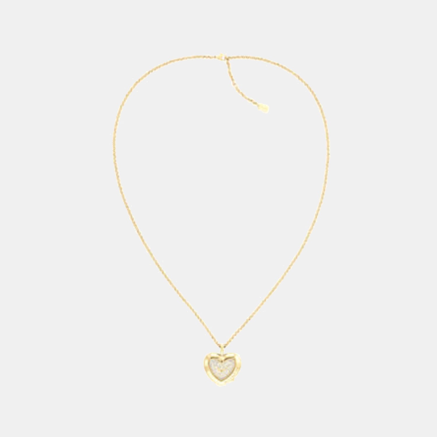 Coach Heart Watch Necklace Women Quartz Thin Gold Dial Analog Stainless Steel Watch 14504513