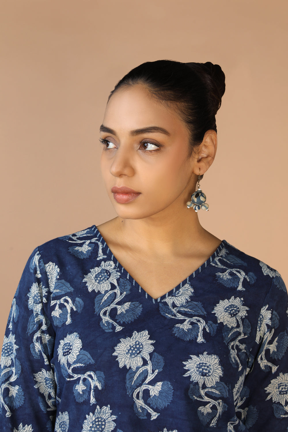 Kalanjali Ethnics Indigo Bagru Handblock printed Kurta - view 2