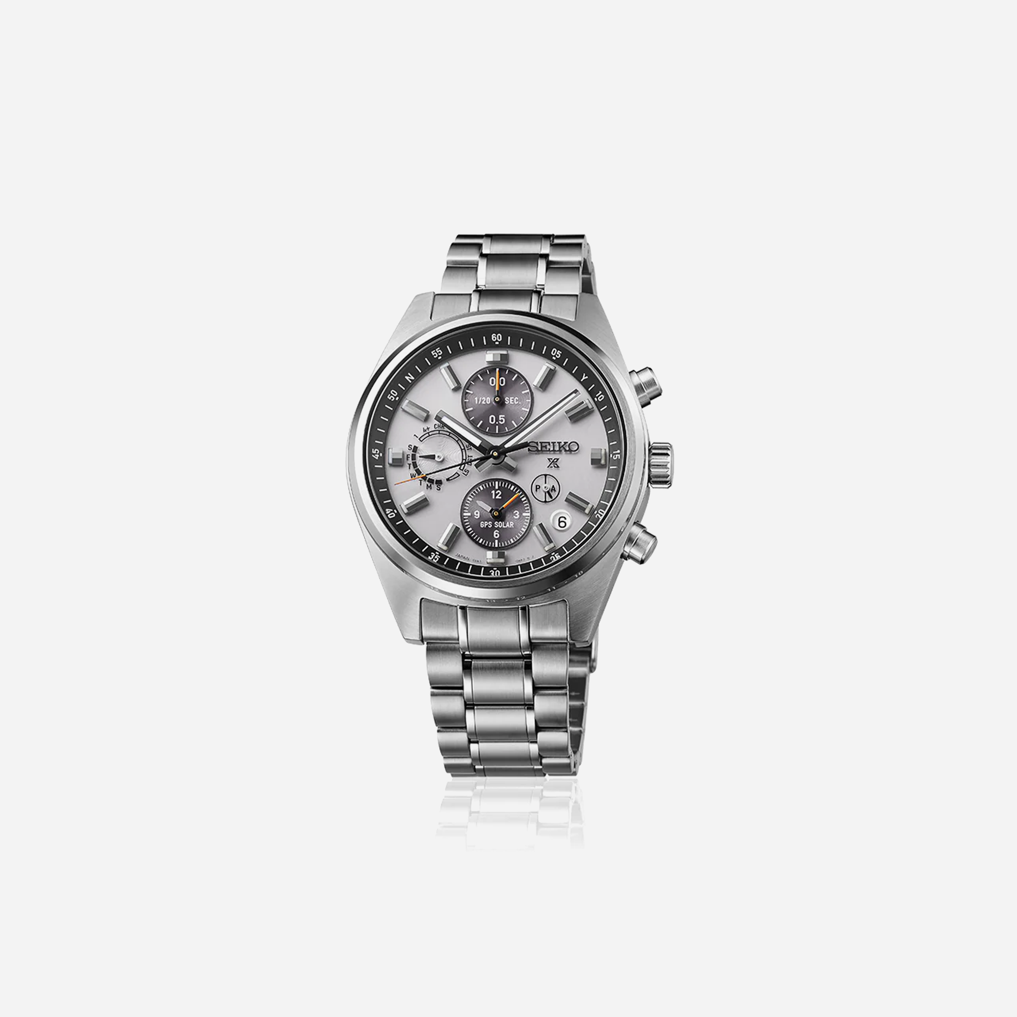 Seiko Prospex GPS Solar Chronograph Speedtimer in White Silver - SSH165J1 Men's