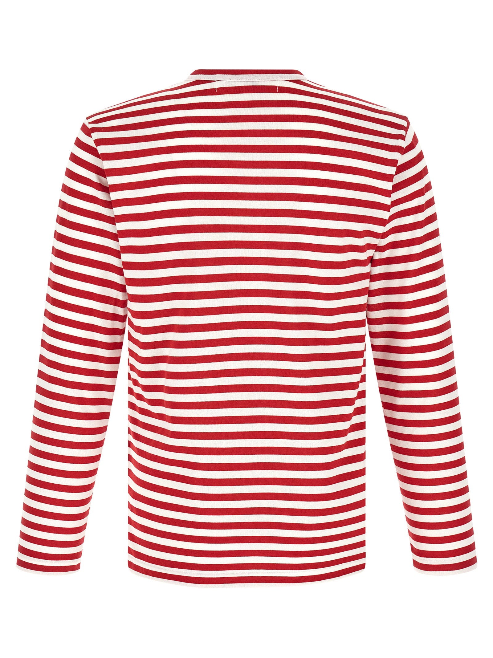 Comme Des Garçons Play Striped T-shirt With Heart Patch - view 2