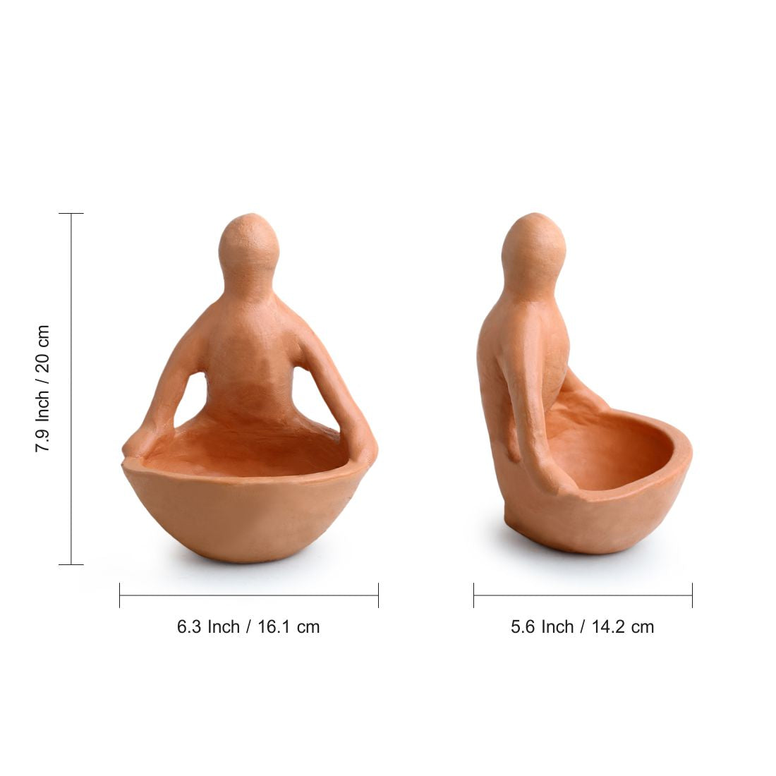 EXCLUSIVELANE 'Spirit of Earth' Handmade & Handpainted Terracotta Planter Pot (6 Inch) - view 6