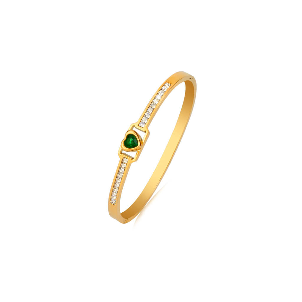 Ash Designs Heart Oasis Sleek 18K Gold Plated Bangle