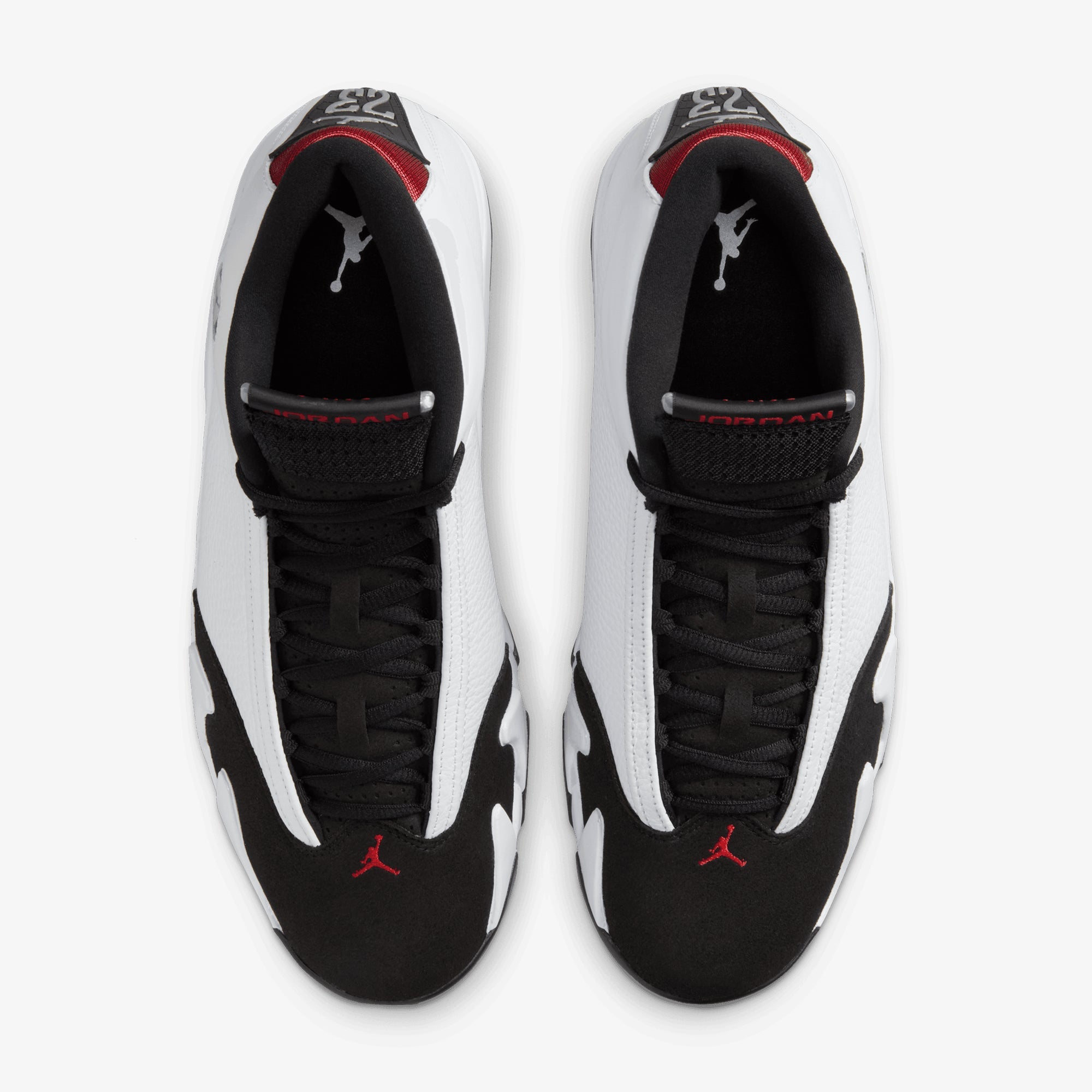Jordan | Air Jordan 14 Retro "black Toe" { White/varsity Red-black-metallic Silver - view 2