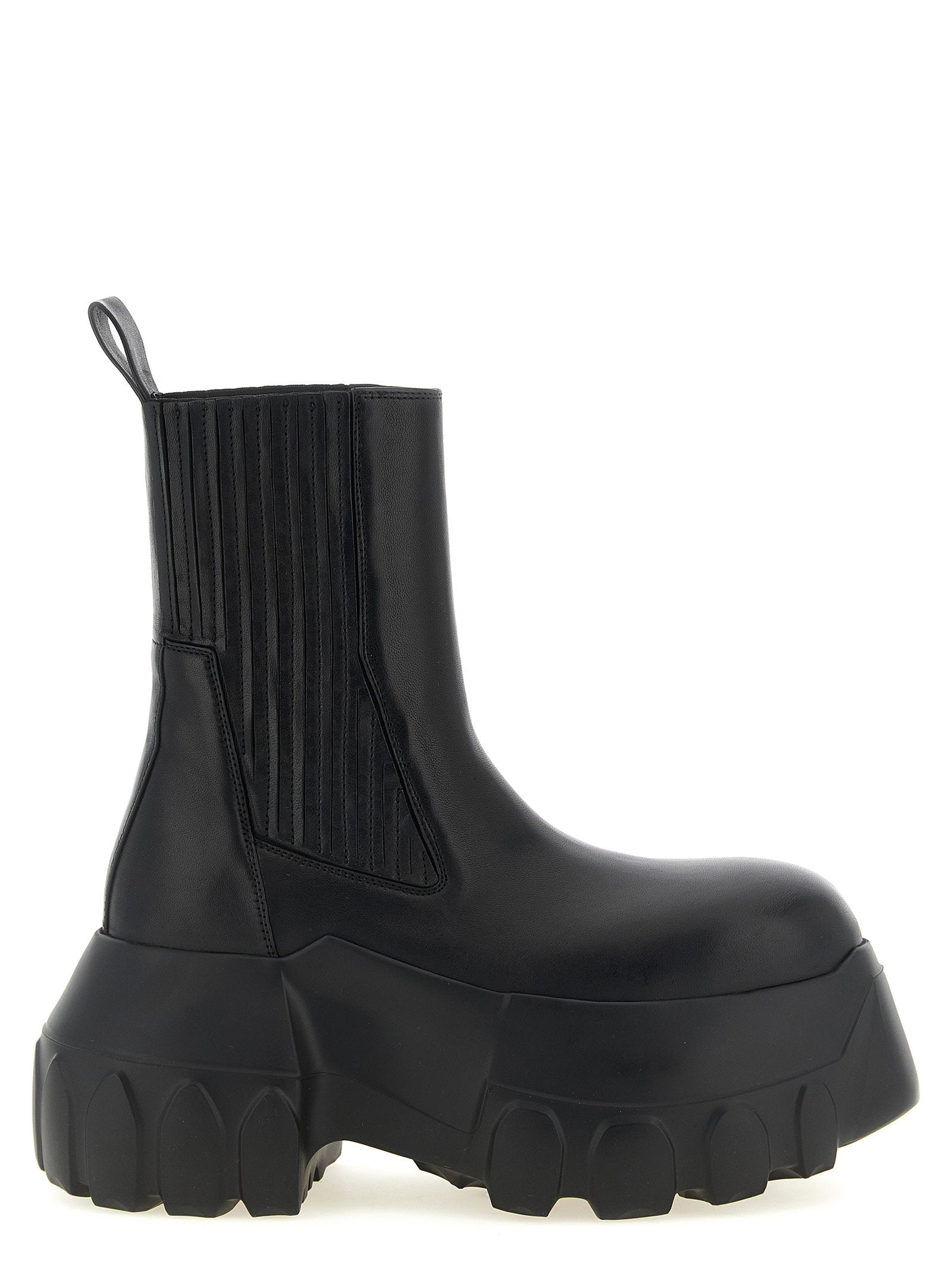Rick Owens Beatle Mega Tractor Ankle Boots – 100% ram leather