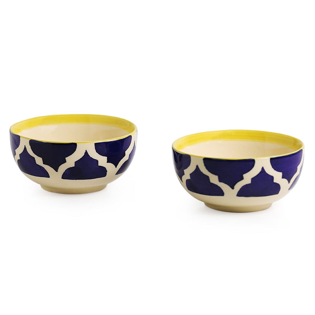 EXCLUSIVELANE Blue - 'Four Mediterranean Bowls' Handpainted Serving Bowls In Ceramic (Set Of 4) - view 4