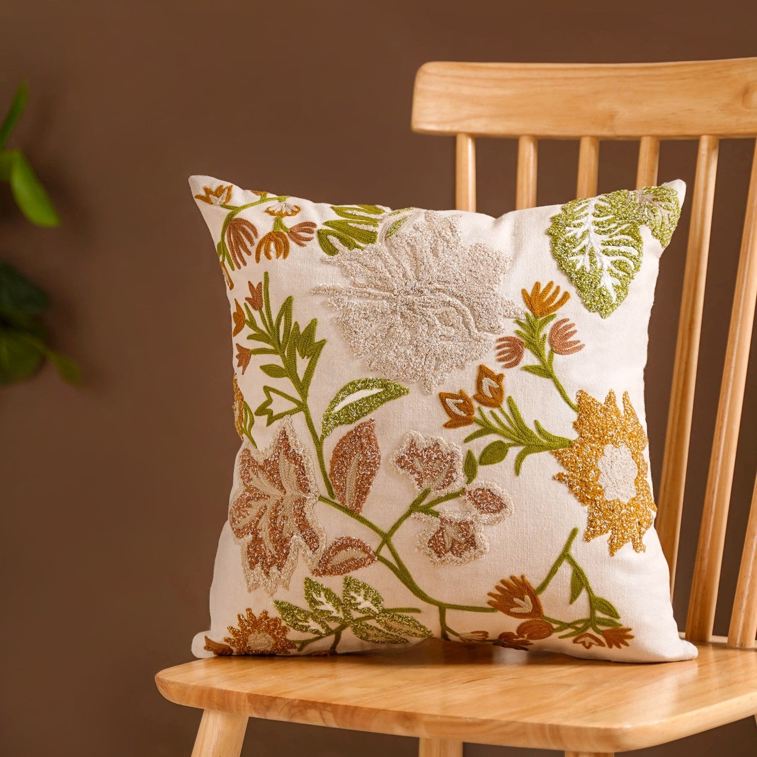 Nestasia Fall Garden Embroidered Cushion Cover 40x40 cm