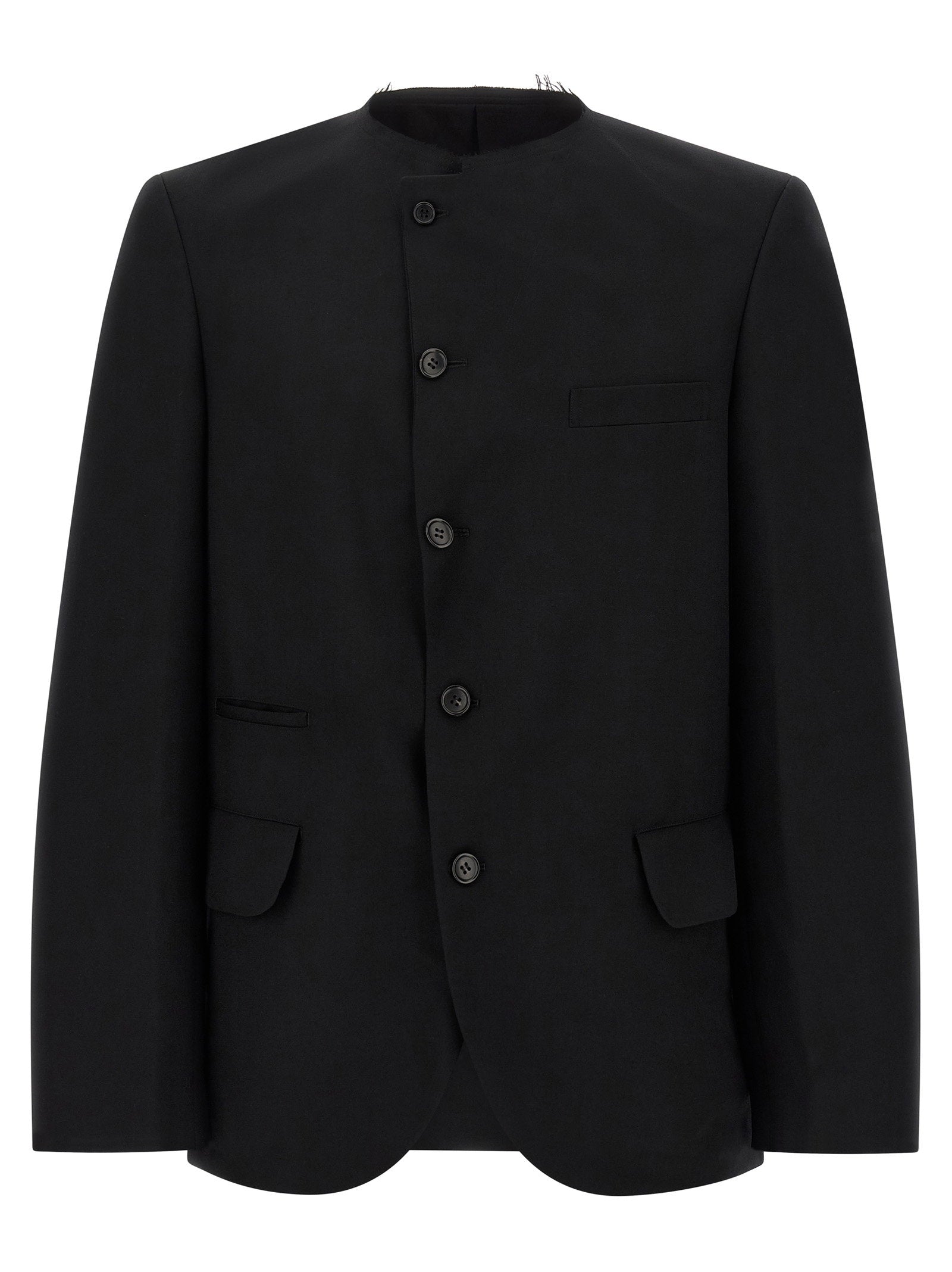 Comme Des Garcons Black Raw Cut Hem Blazer – 100% wool