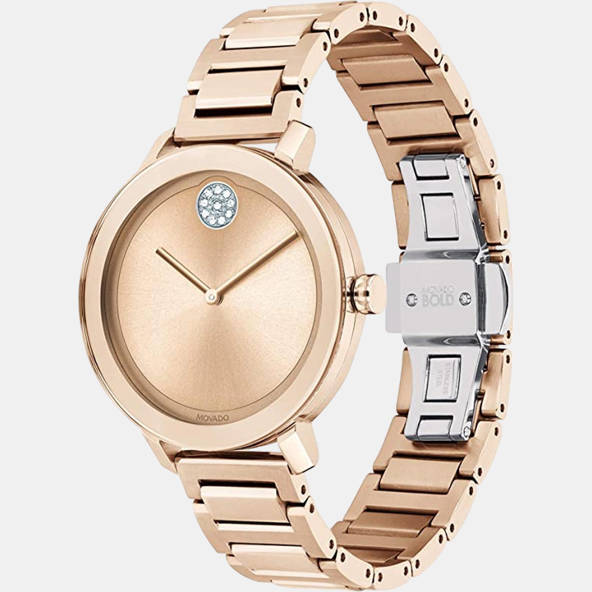 Movado Bold Men Quartz Rose Gold Dial Analog Stainless Steel Watch 3600650 - view 2
