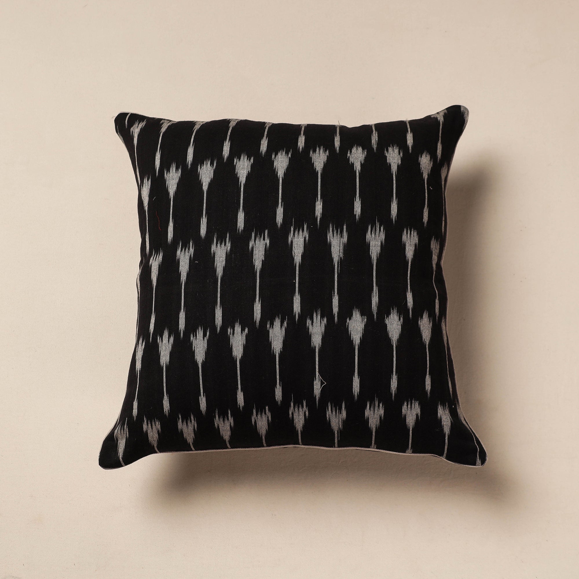 SOUTH KARGHA Black - Pochampally Ikat Cotton Cushion Cover (16 x 16 in)