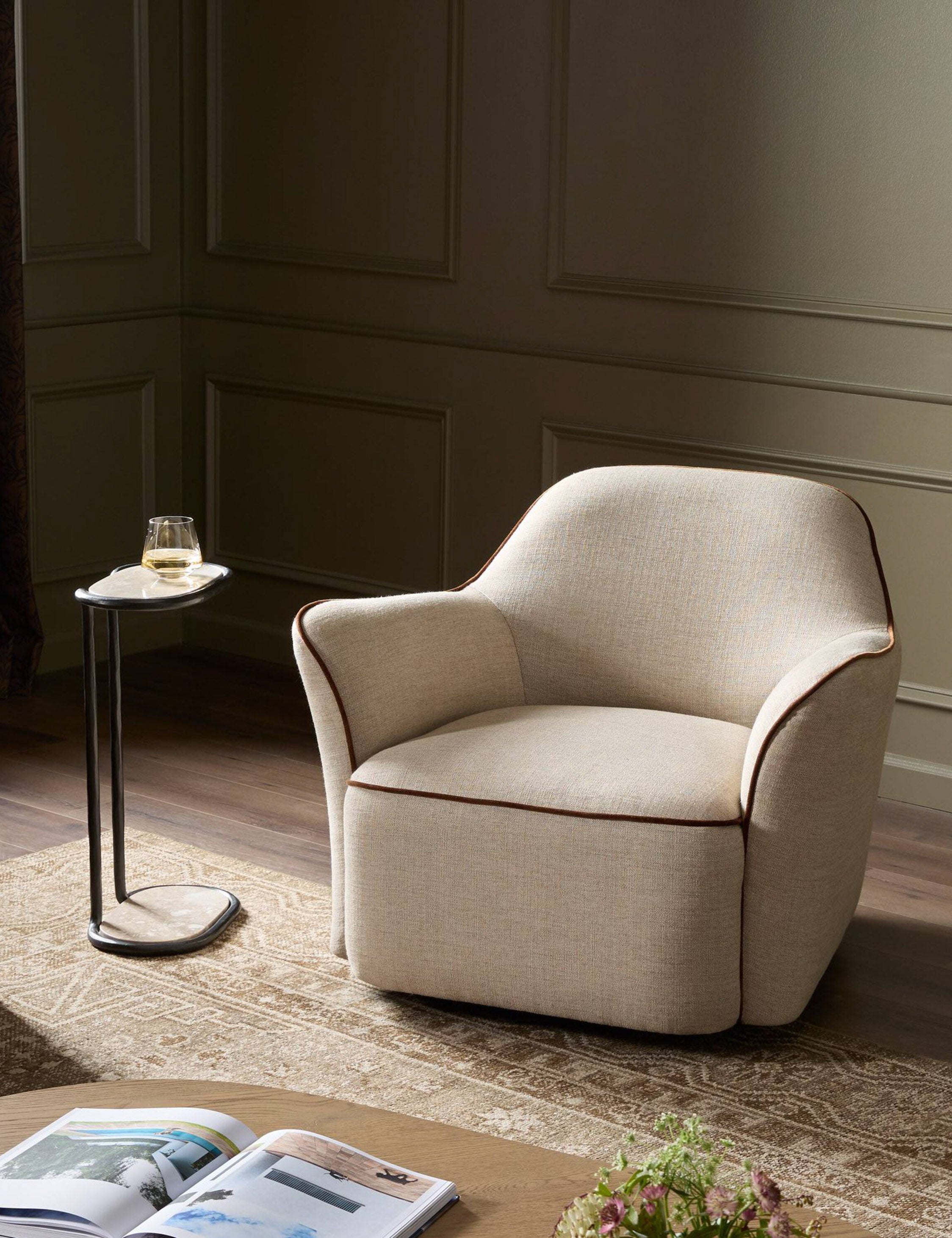 Lulu and Georgia Bachman Swivel Chair – Cream - view 2