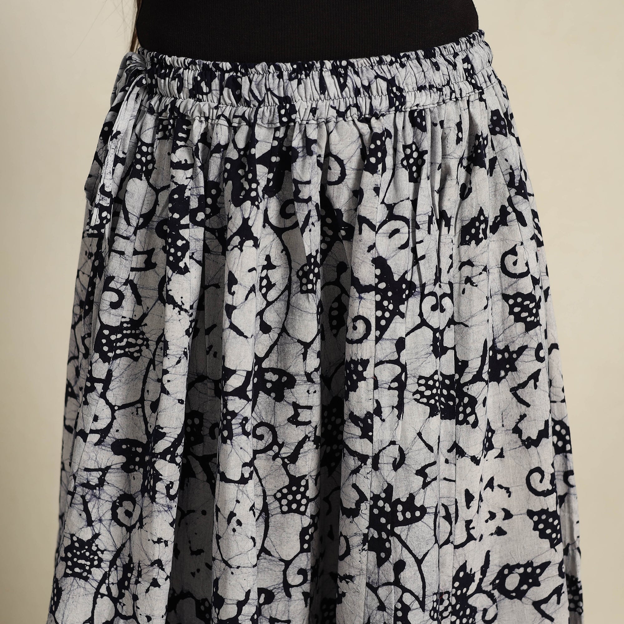 NOORI BAZAR Black - 24 Kali Patchwork Batik Print Cotton Long Skirt 31 - view 5