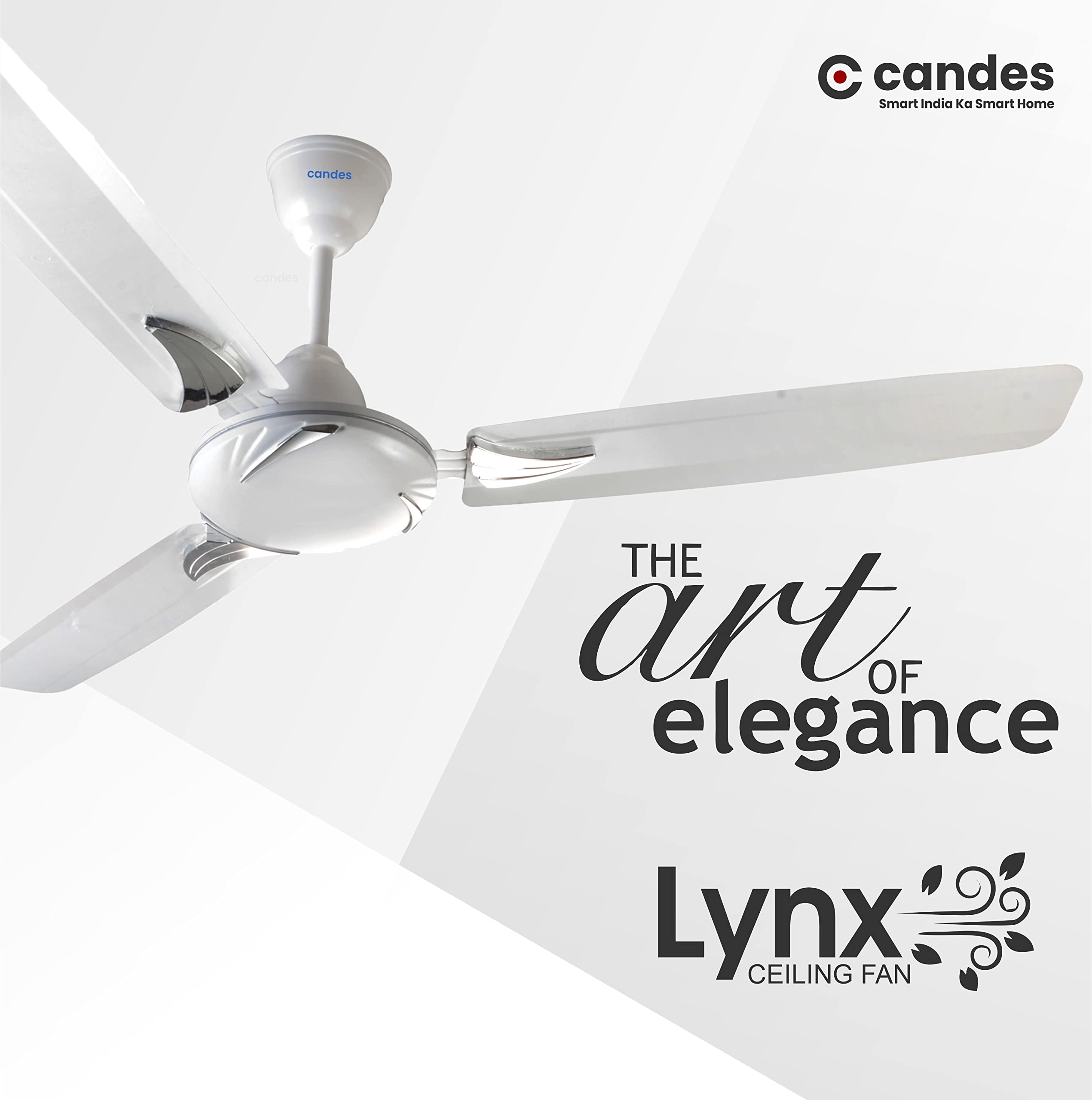 Candes Lynx 1200mm/48 inch High Speed Anti-dust Decorative 3 Star Rated Ceiling Fan 2 Yrs Warranty (White) Pack of 1 - view 3