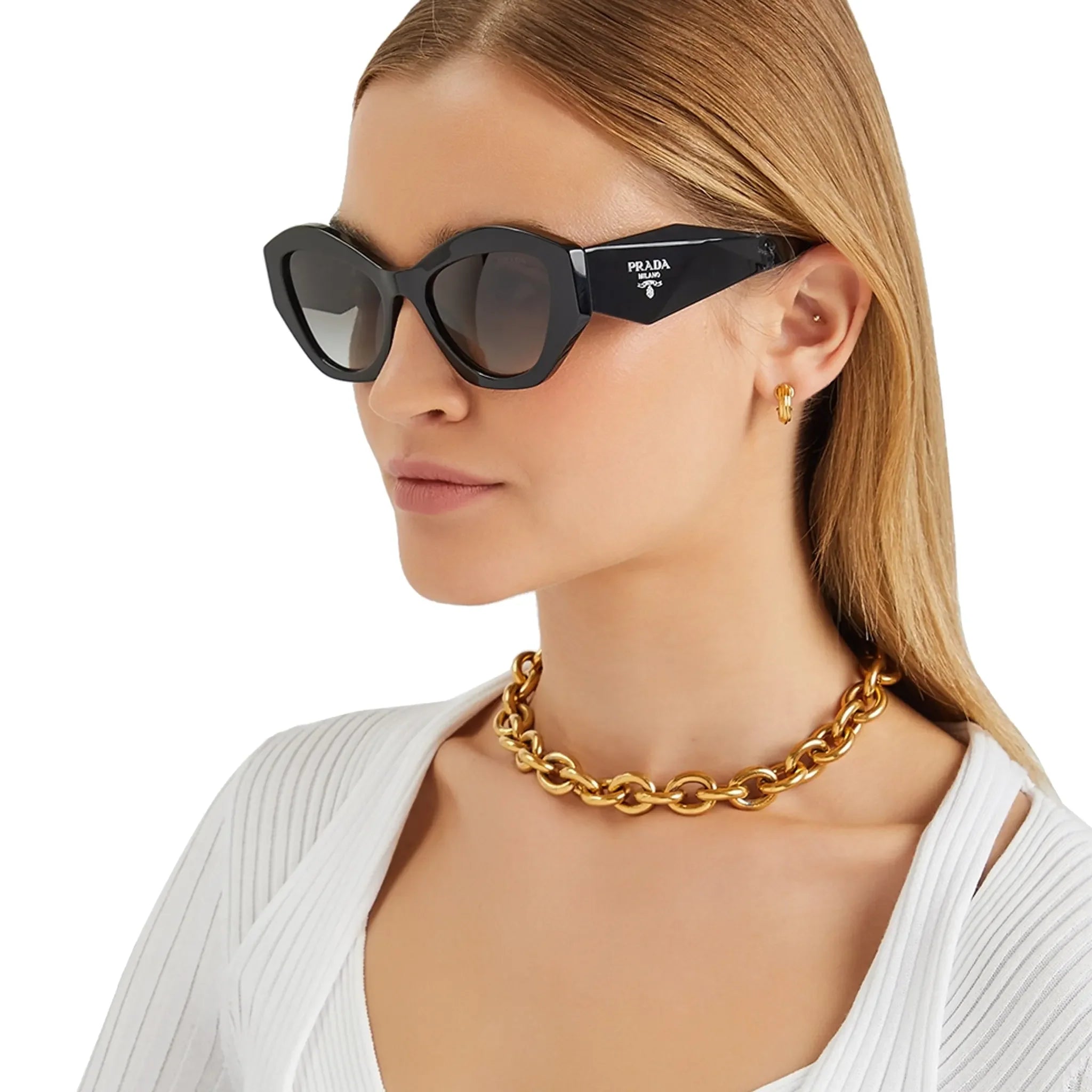 Prada PR 07YS 1AB0A7 Butterfly Black Sunglasses - view 2