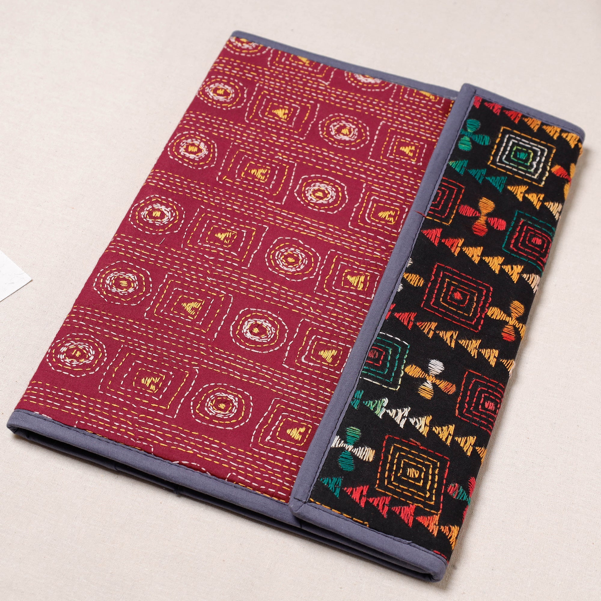 ASALKAAR Bengal Kantha Work Handcrafted File Folder - view 2