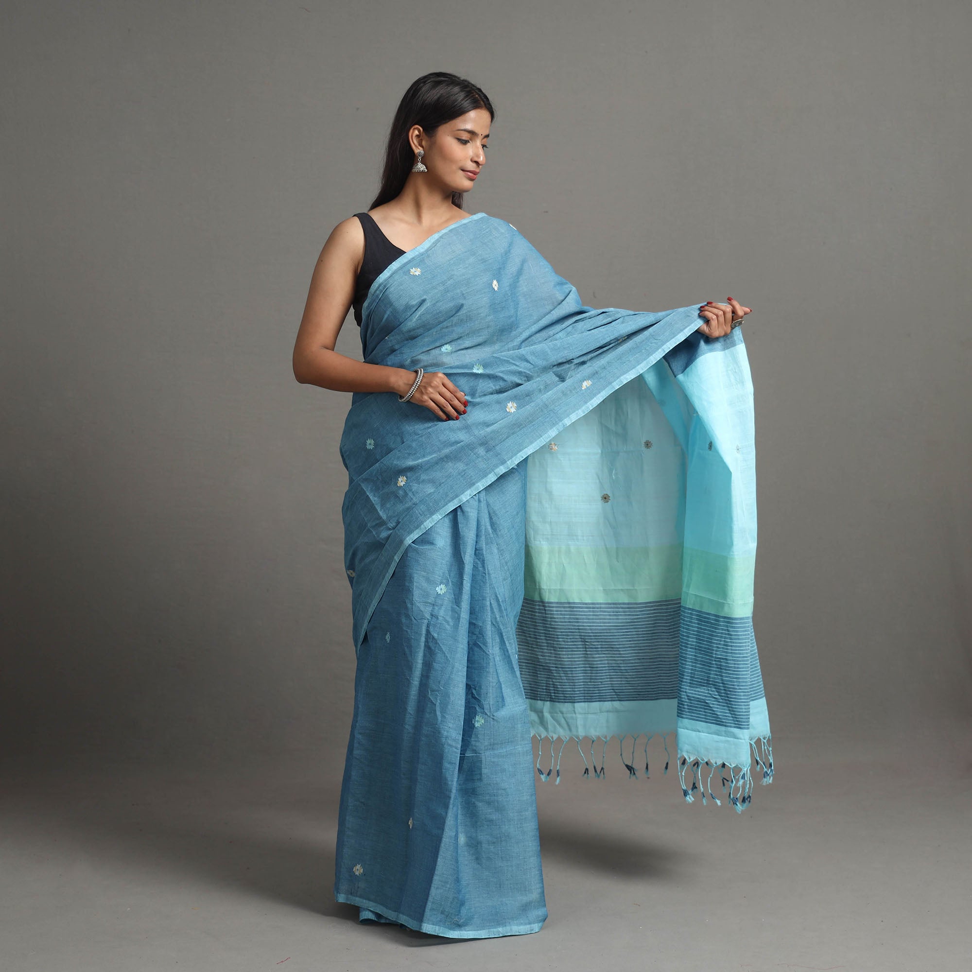 CHITRIKA Kuppadam Jamdani Buti Cotton Handloom Saree 125 - view 2
