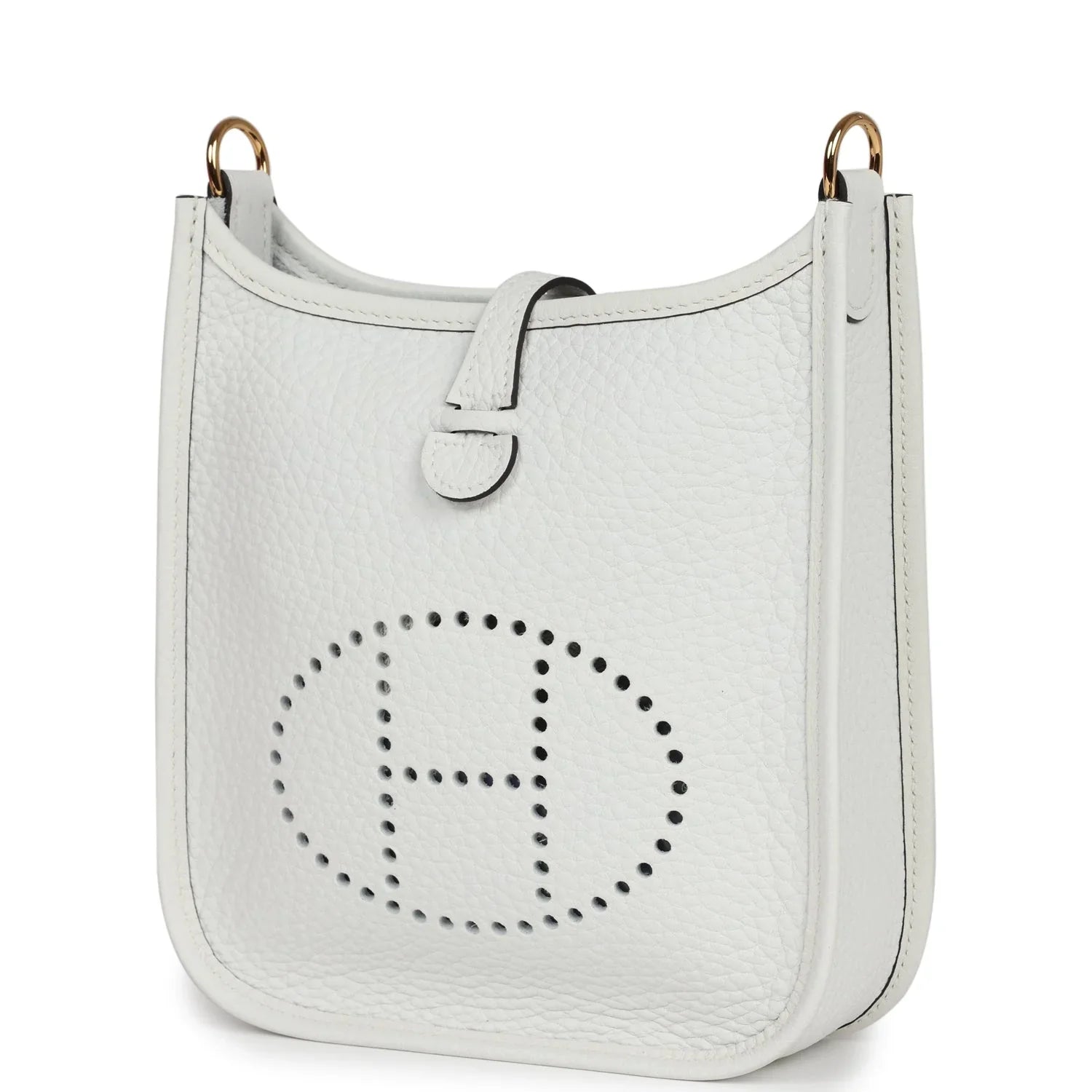 Cop Underdog Hermès Evelyne TPM New White Clemence Gold Hardware - view 3