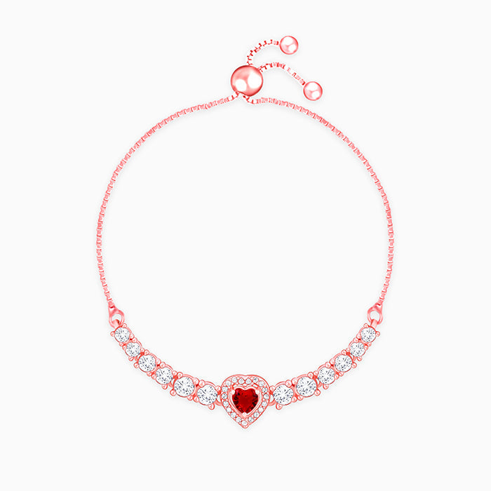GIVA Jewellery Rose Gold Love Of Red Bracelet