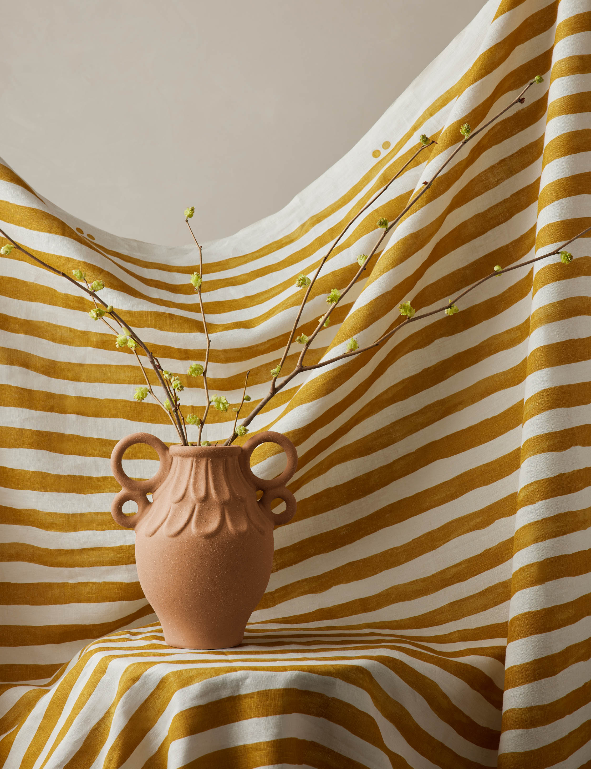 Lulu and Georgia Painterly Stripe Linen Fabric by Sarah Sherman Samuel - view 2