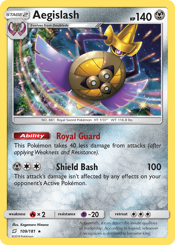 Rare holo sm9-109 – Pokémon Aegislash - 109/181 - Rare Holo [sm9-109] [Holo] - Aegislash - 109/181 - Rare Holo