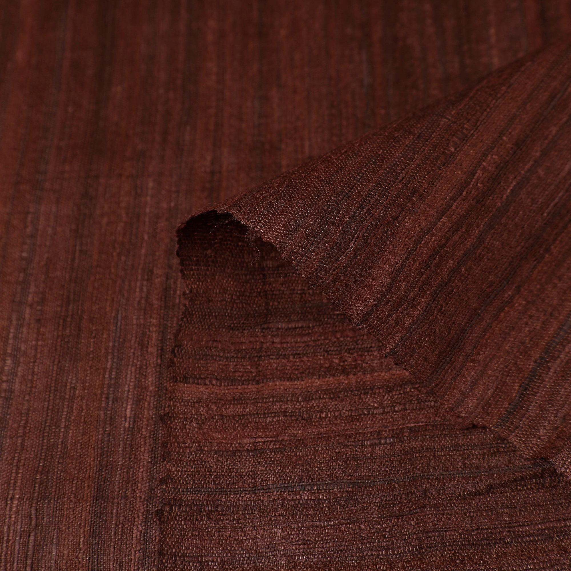 ITOKRI CRAFTS INITIATIVE Brown - Bhagalpuri Handwoven Pure Desi Tussar Silk Fabric 09 - view 2